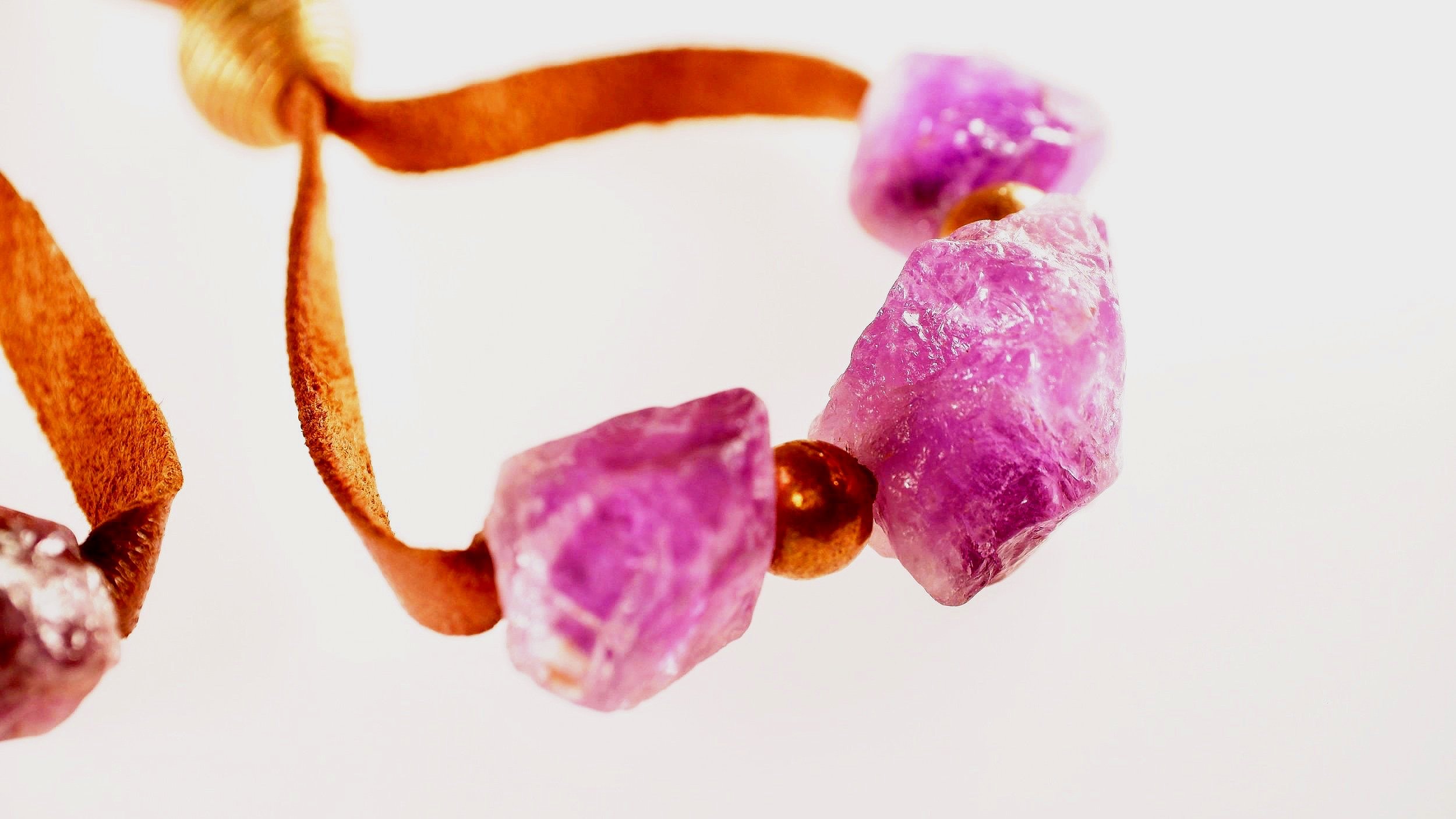 PEBBLES Amethyst Bracelet Top Angle View Up Close