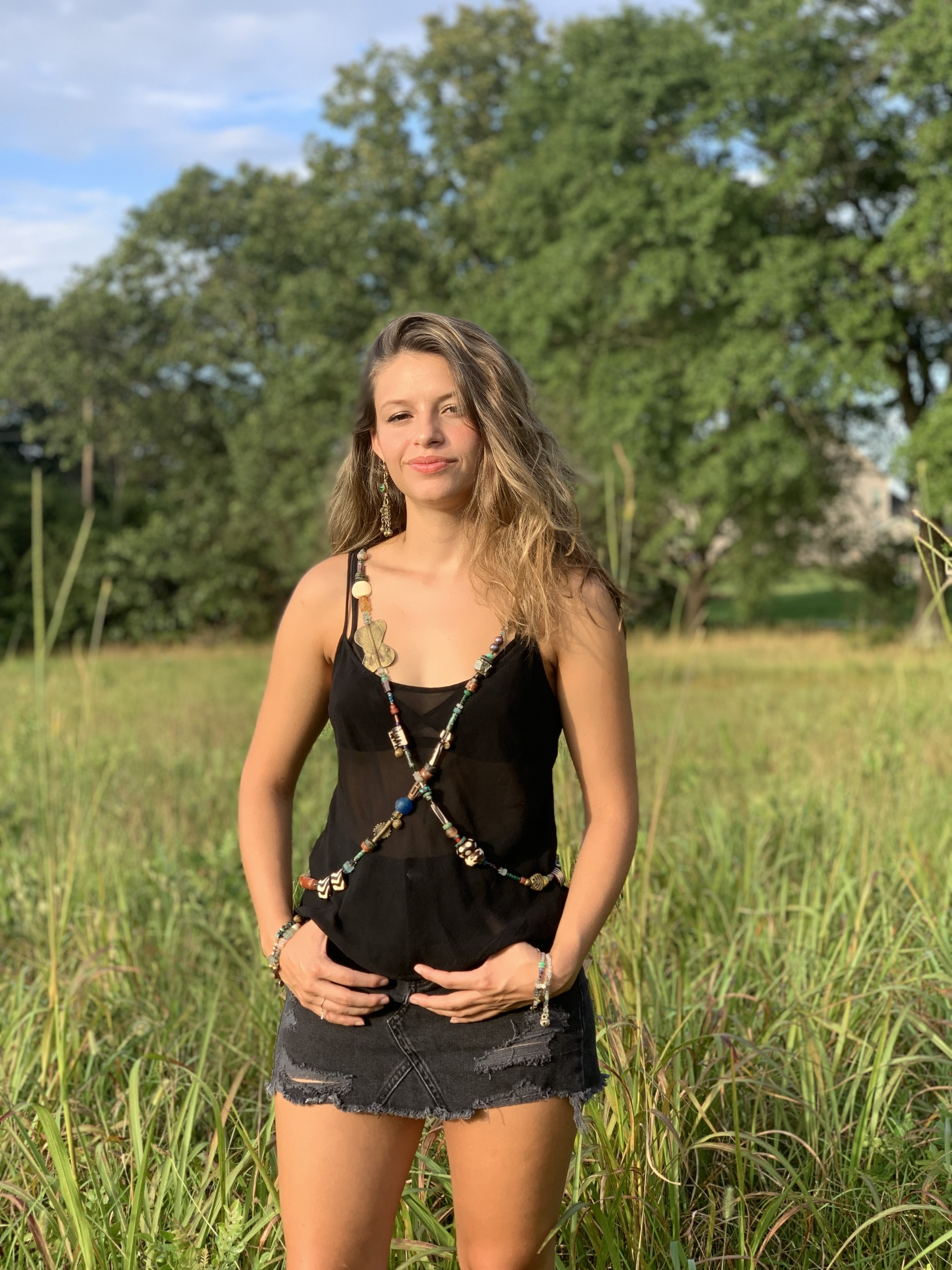 ARCHER Wrap Statement Necklace Model Wearing