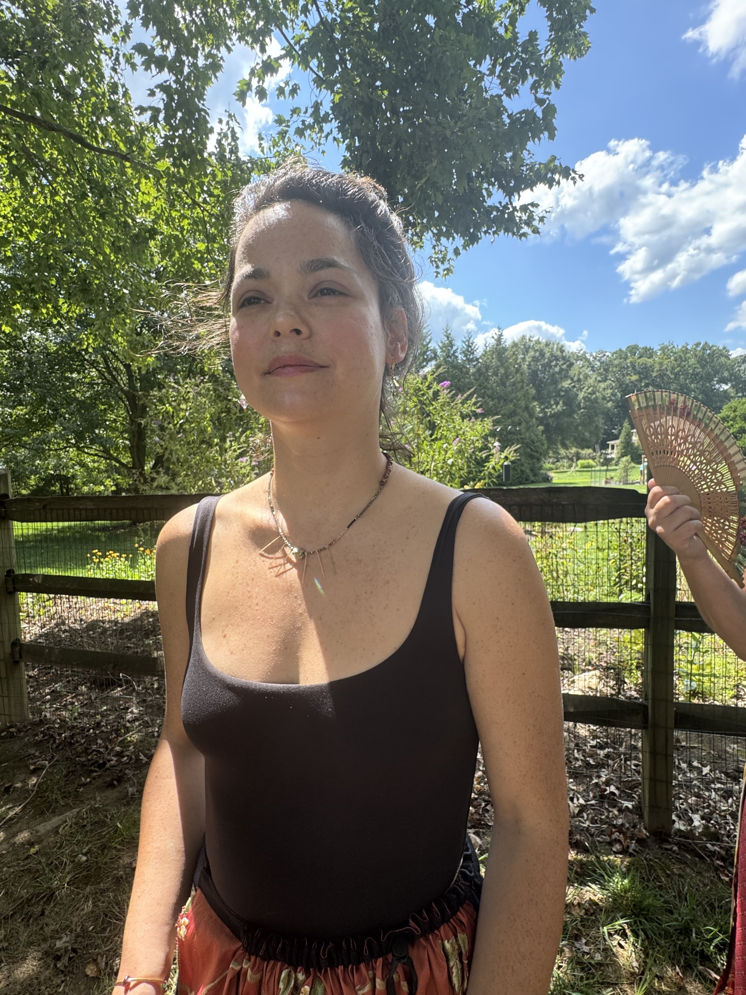 FIONA Flutter Earrings and Astrid Necklace on Model