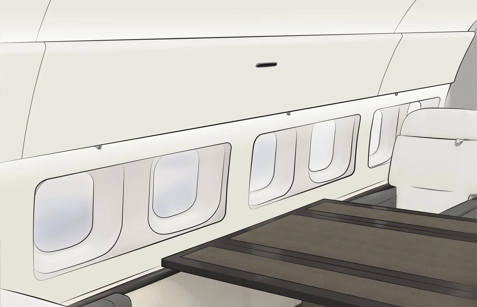 Window overlay sketch, BBJ 737-700 Private Jet Charter