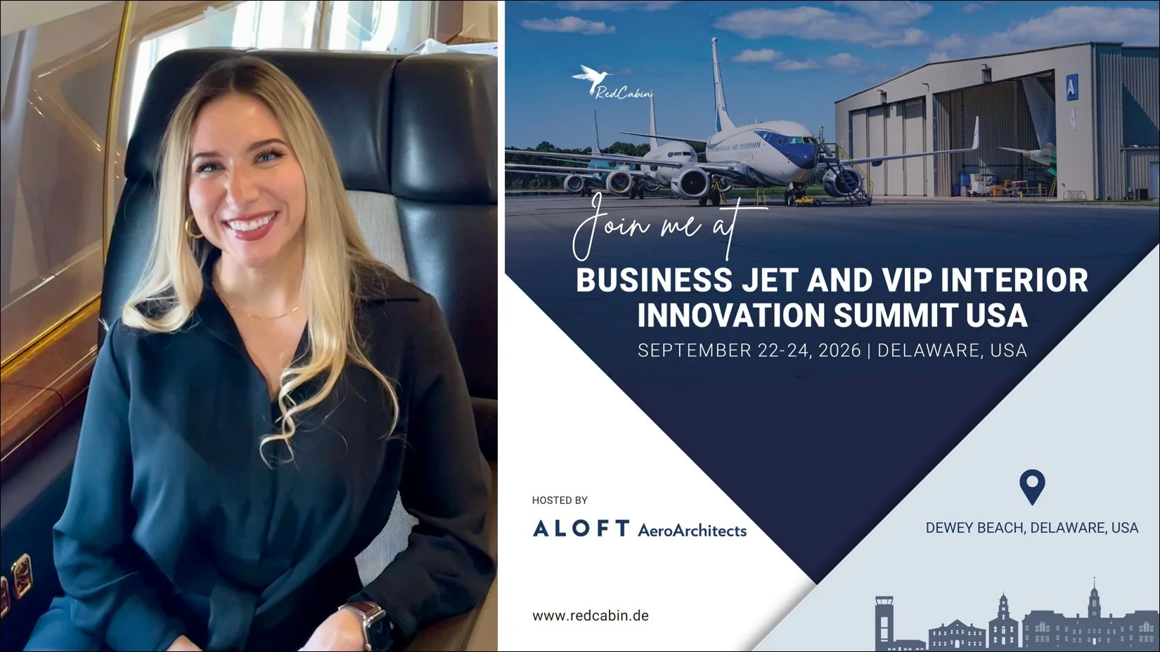 NATALIE RODRIGUEZ TO ATTEND REDCABIN BUSINESS JET AND VIP INTERIOR SUMMIT ON 22 - 24 SEPTEMBER 2026, Dewey Beach, Delaware, USA