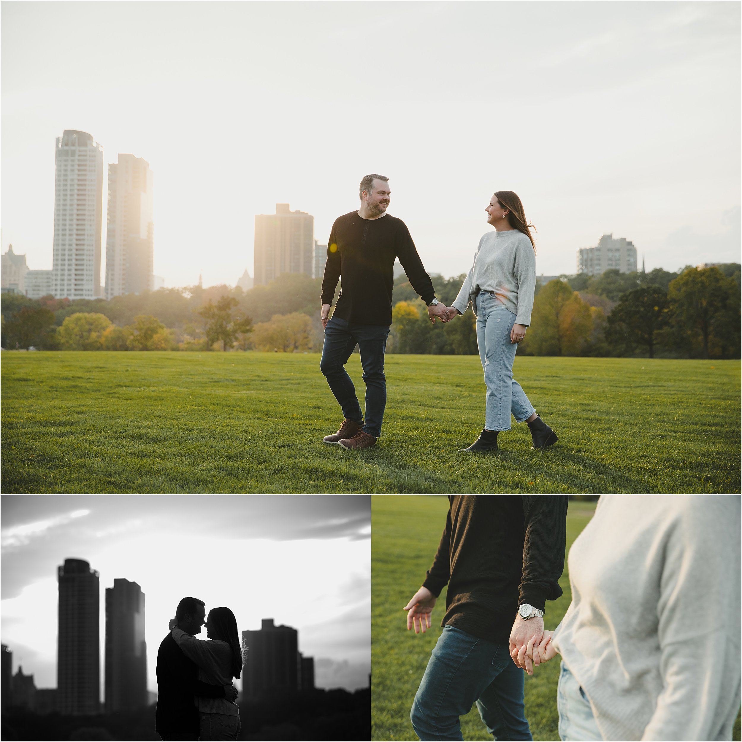01-relaxed-candid-golden-hour-engagement-photos-lakefront-downtown.JPG