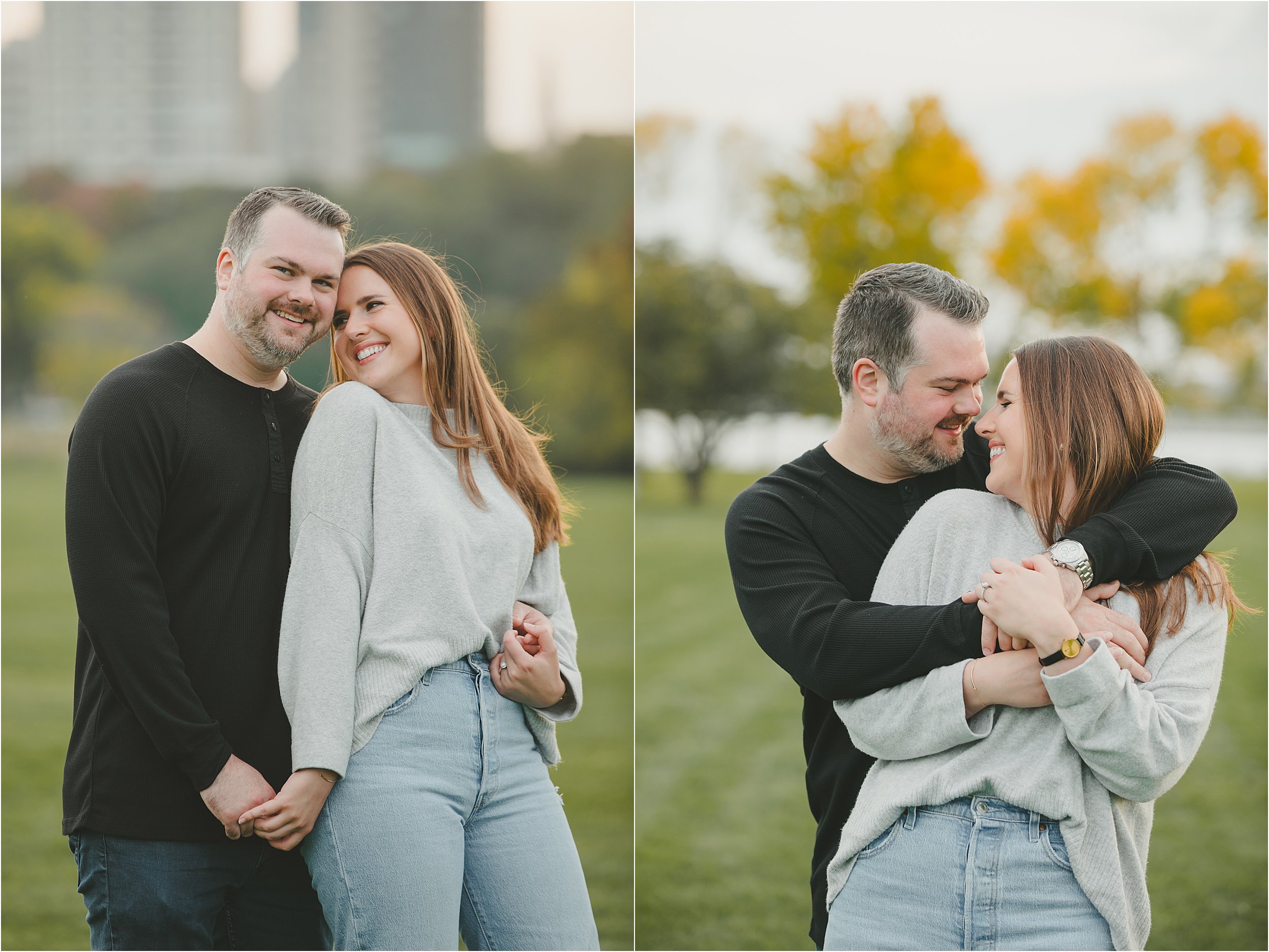 03-relaxed-candid-golden-hour-engagement-photos-lakefront-downtown.JPG