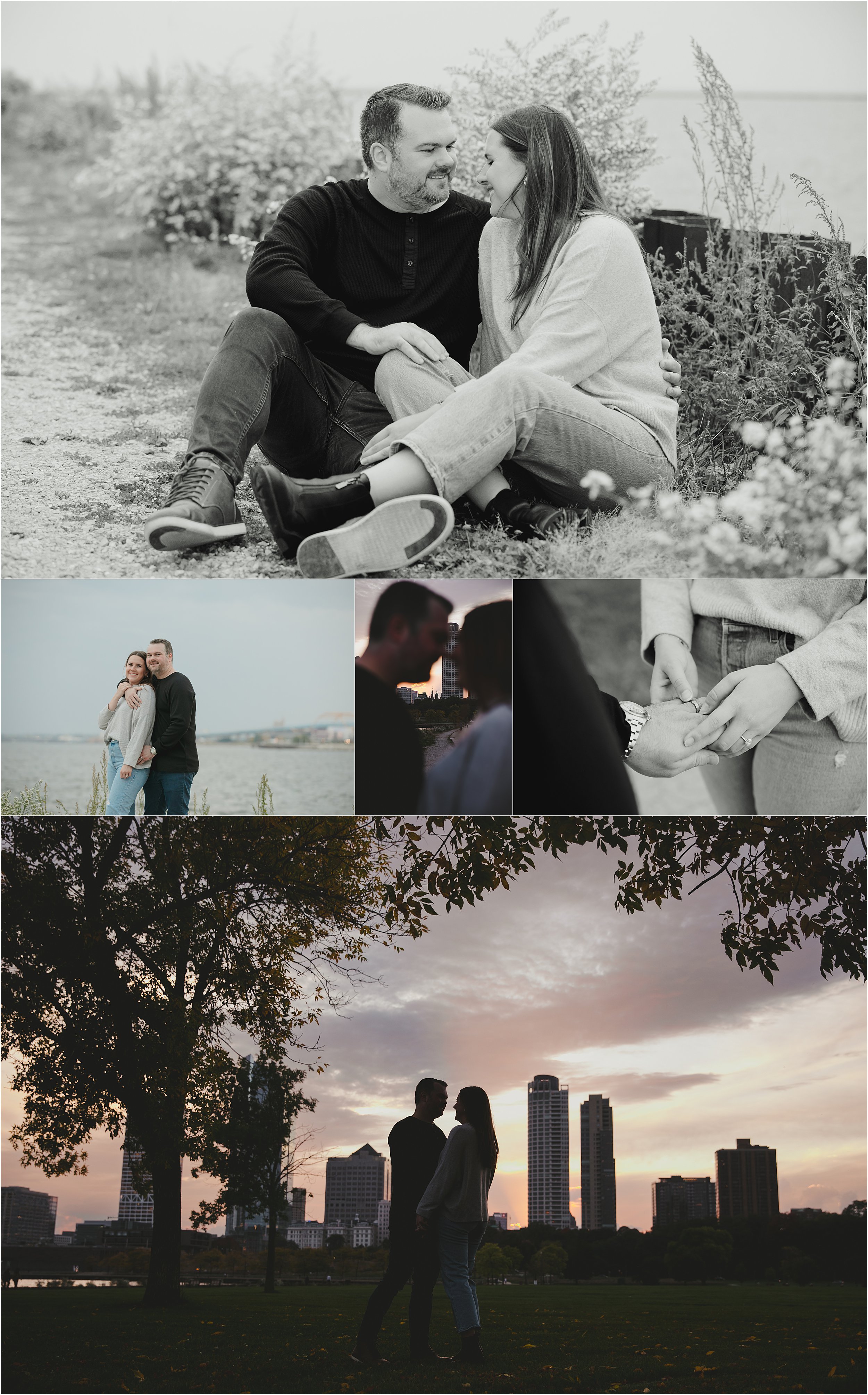 08-relaxed-candid-golden-hour-engagement-photos-lakefront-downtown.JPG