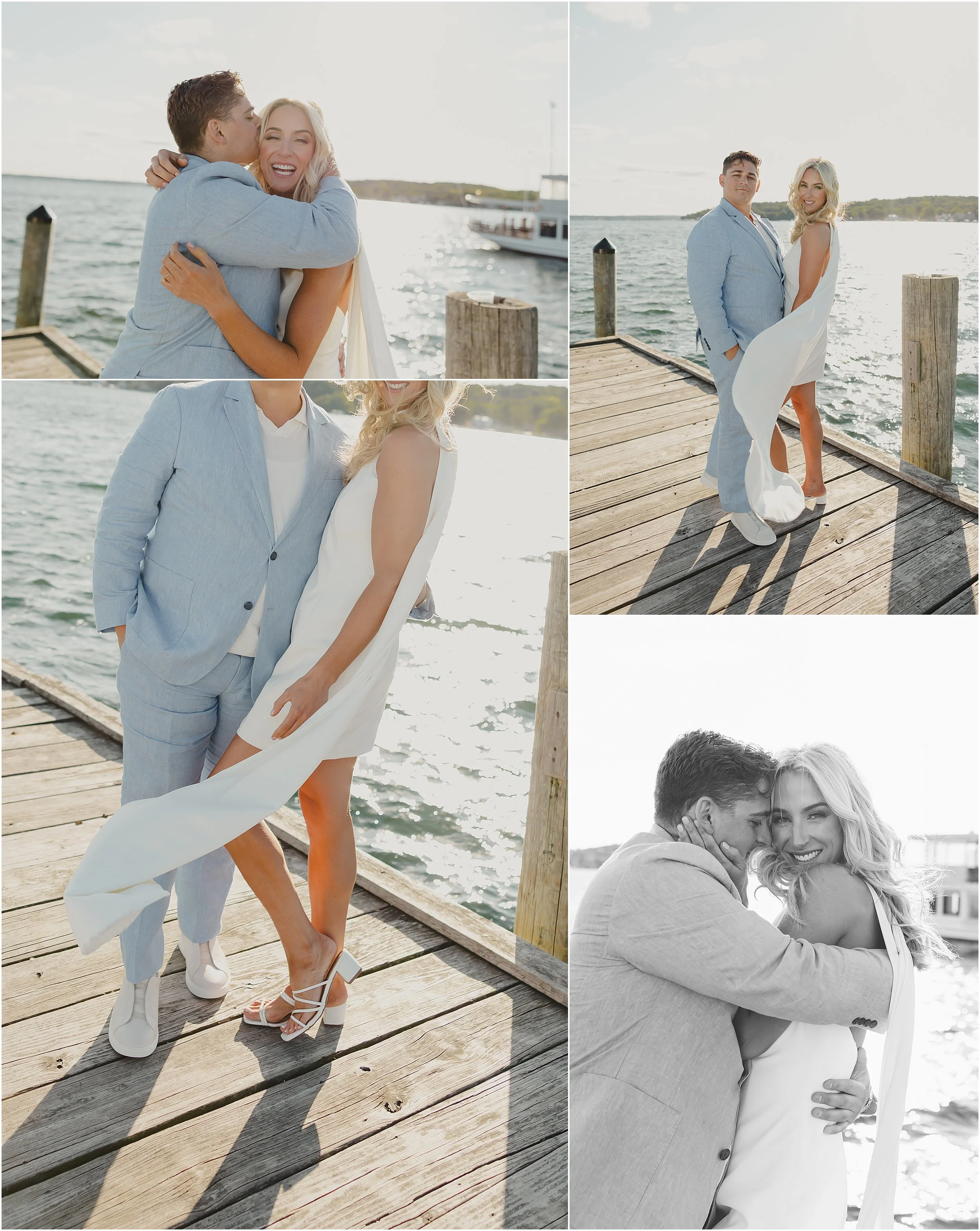 06-Lake-Geneva-boat-reheasal-sunset-cruise-bride-groom-blue-suit-white-dress-cape.JPG