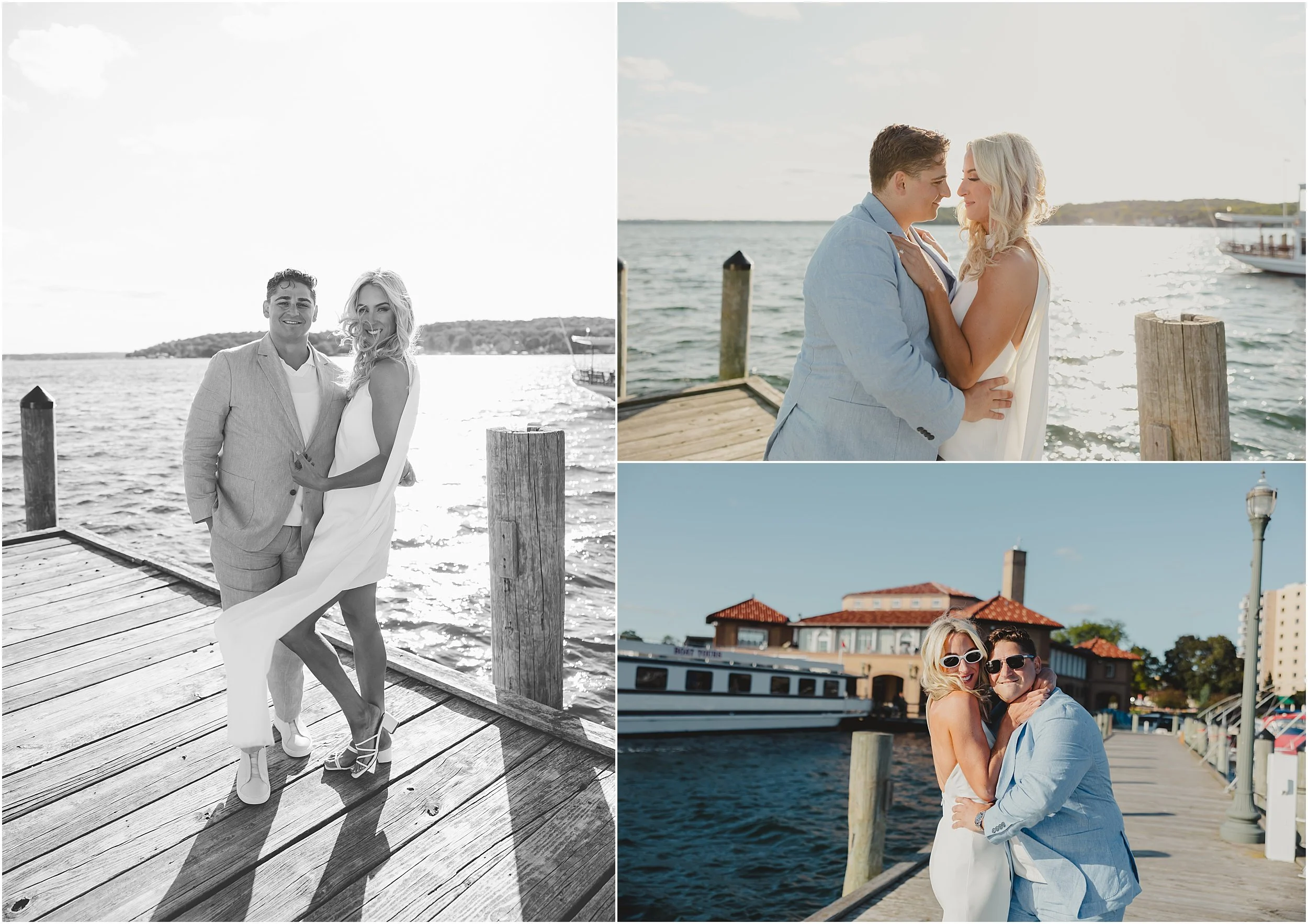 07-Lake-Geneva-boat-reheasal-sunset-cruise-bride-groom-blue-suit-white-dress-cape.JPG
