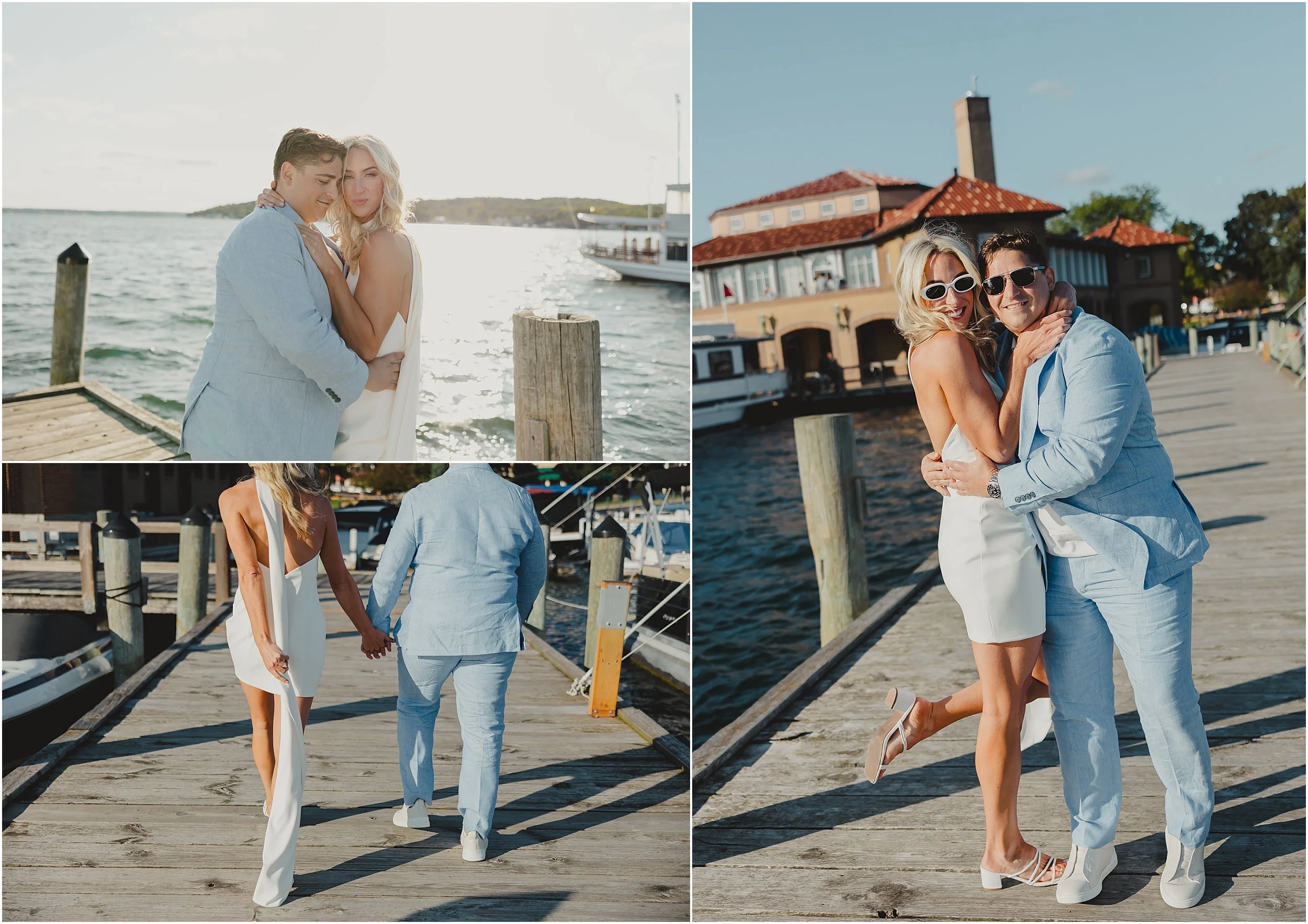 08-Lake-Geneva-boat-reheasal-sunset-cruise-bride-groom-blue-suit-white-dress-cape.JPG