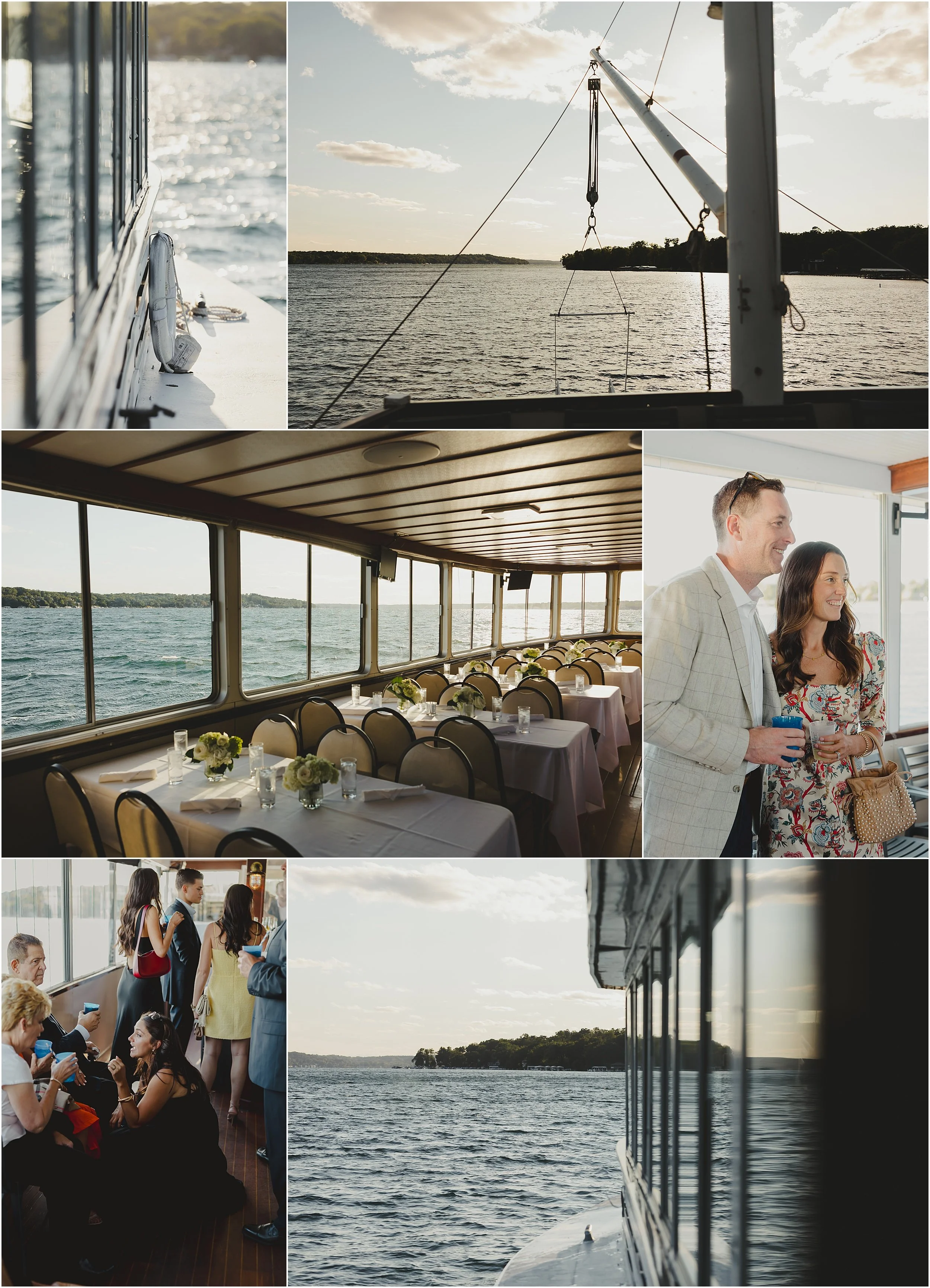 12-Lake-Geneva-boat-reheasal-sunset-cruise-bride-groom-blue-suit-white-dress-cape.JPG