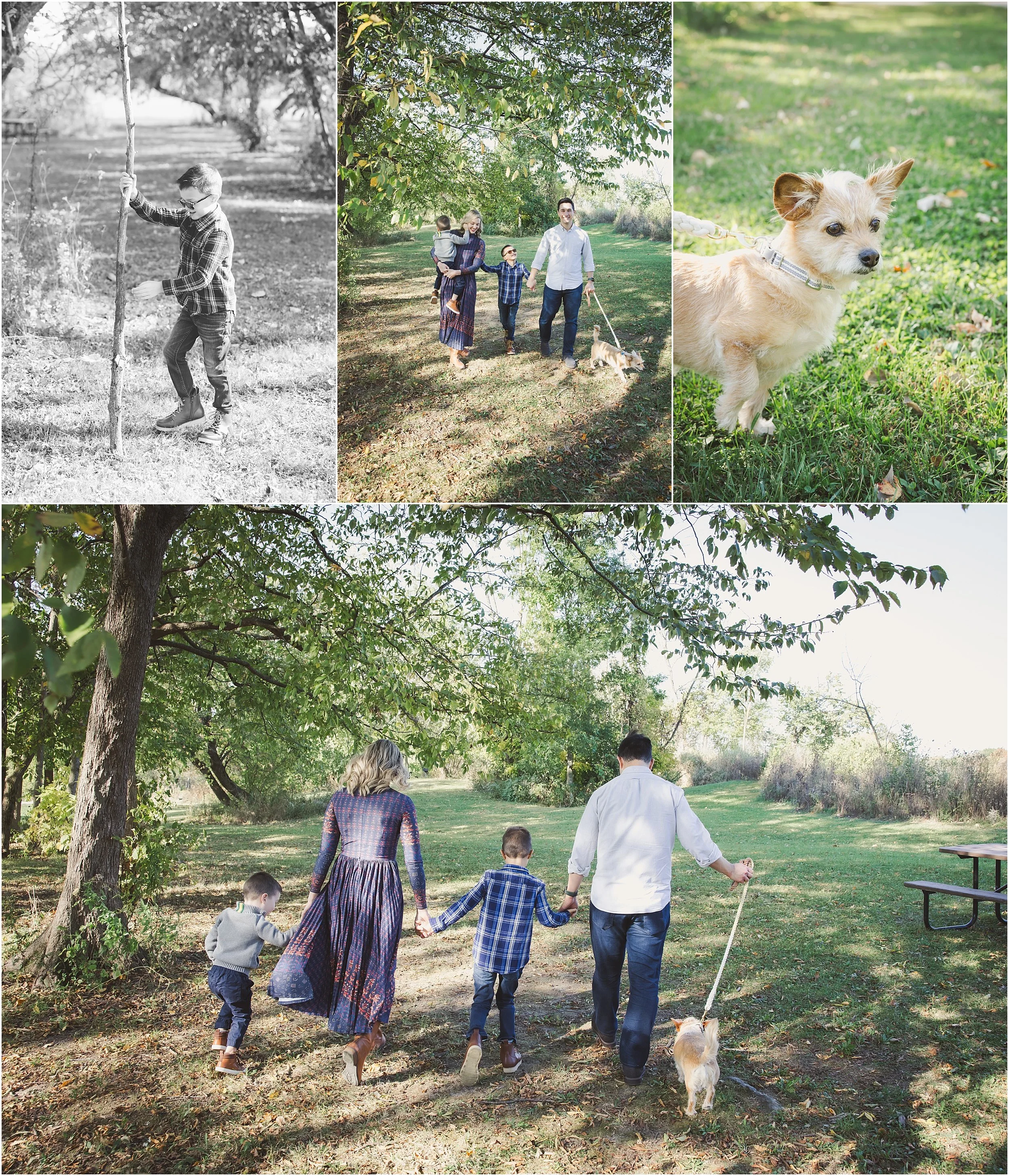 03-family-photo-session-with-dog-fall-leaves-blue-lake-gathering-sticks.JPG