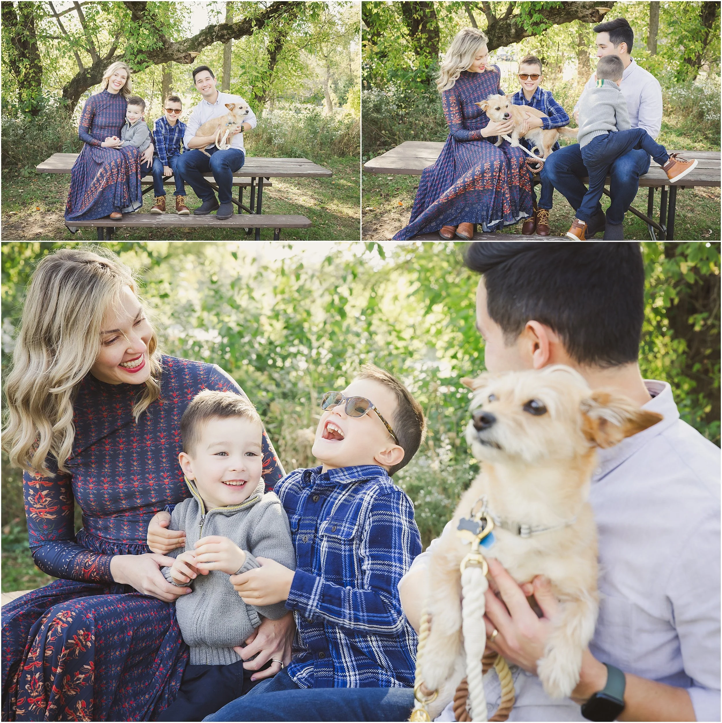 05-family-photo-session-with-dog-fall-leaves-blue-lake-gathering-sticks.JPG