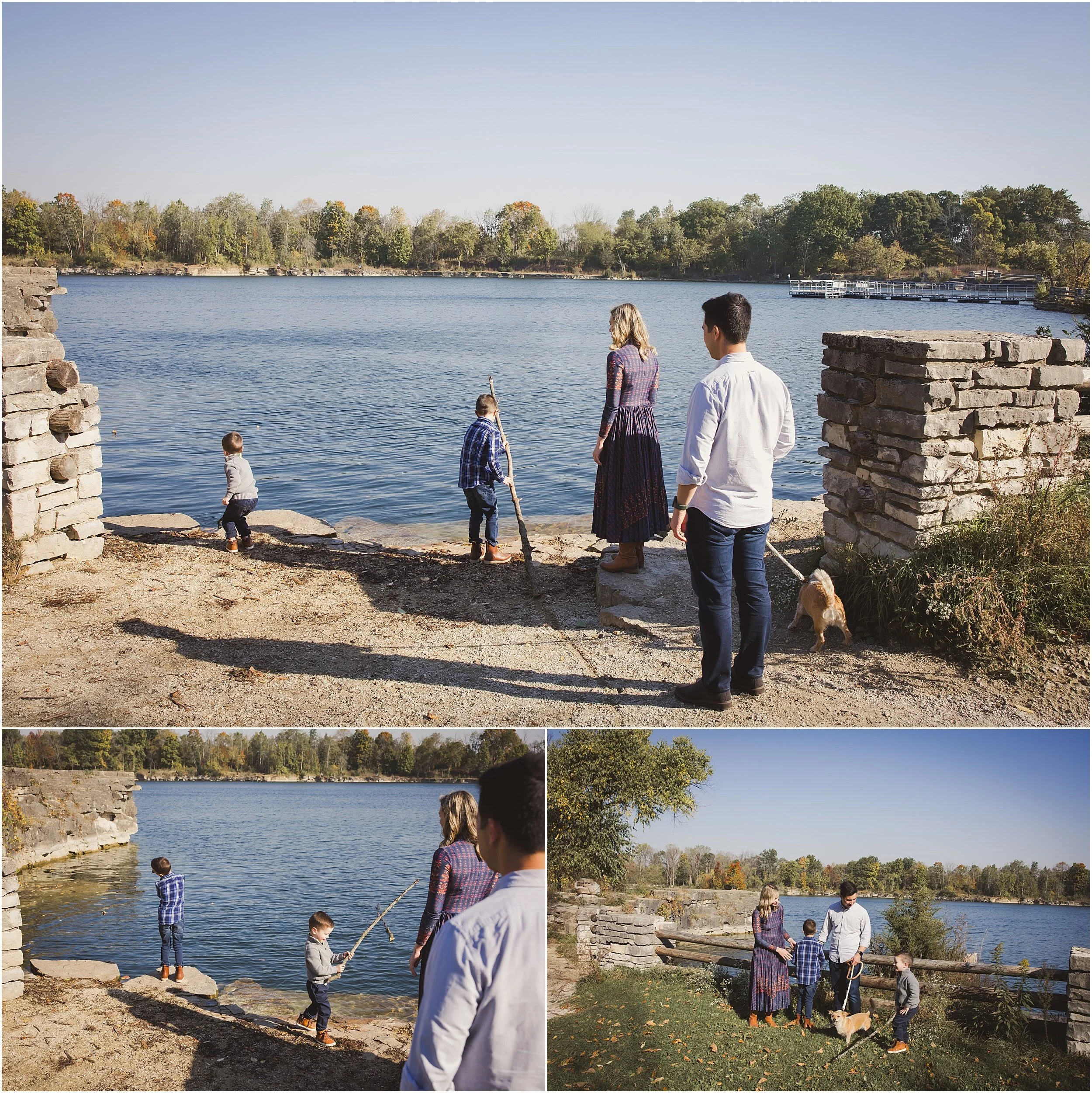 10-family-photo-session-with-dog-fall-leaves-blue-lake-gathering-sticks.JPG