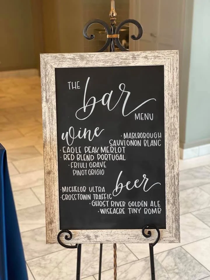 Menu Chalkboard Wedding