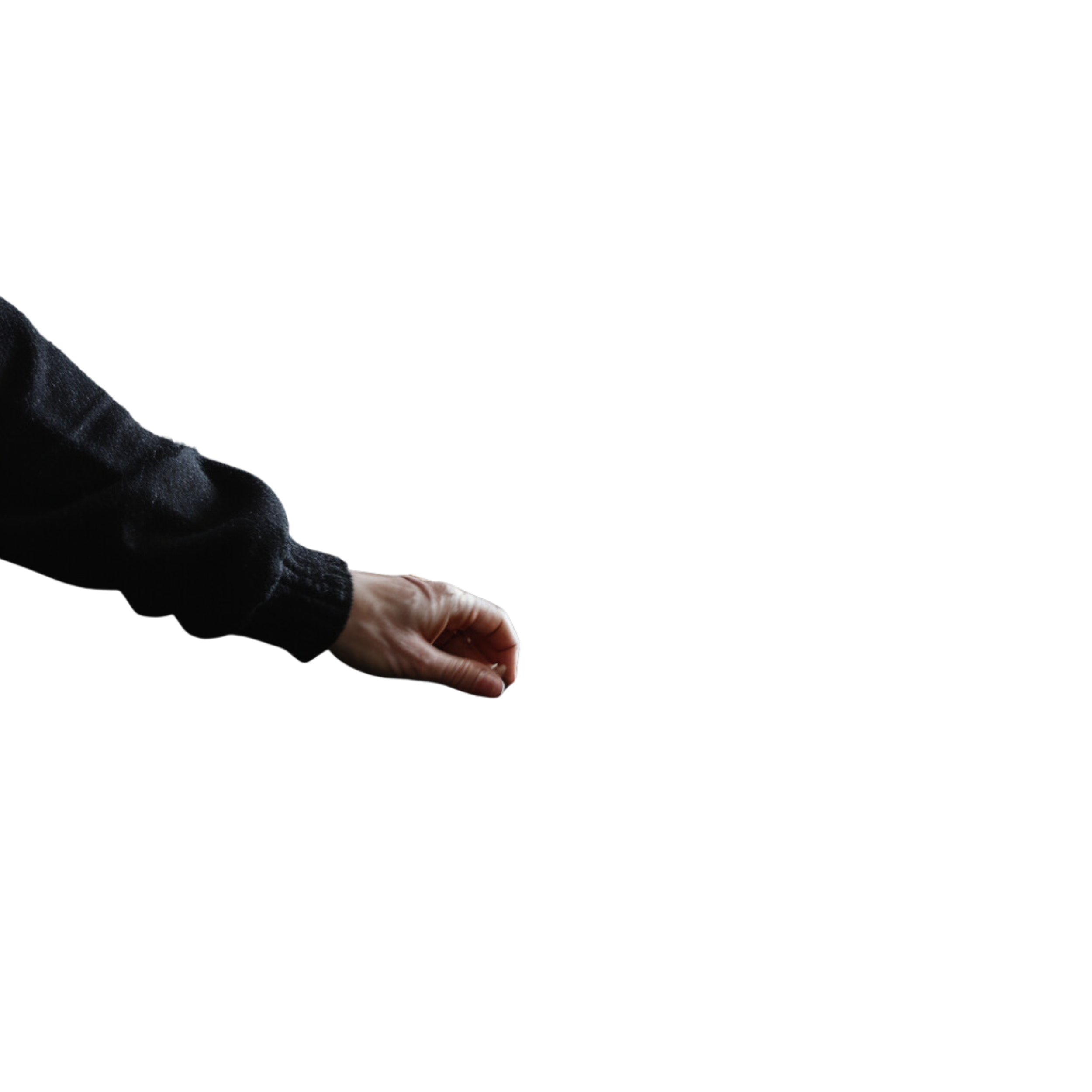 A person wearing a black sweatshirt and a black glove holding a light saber with a glowing red blade, seemingly from a science fiction or fantasy context.