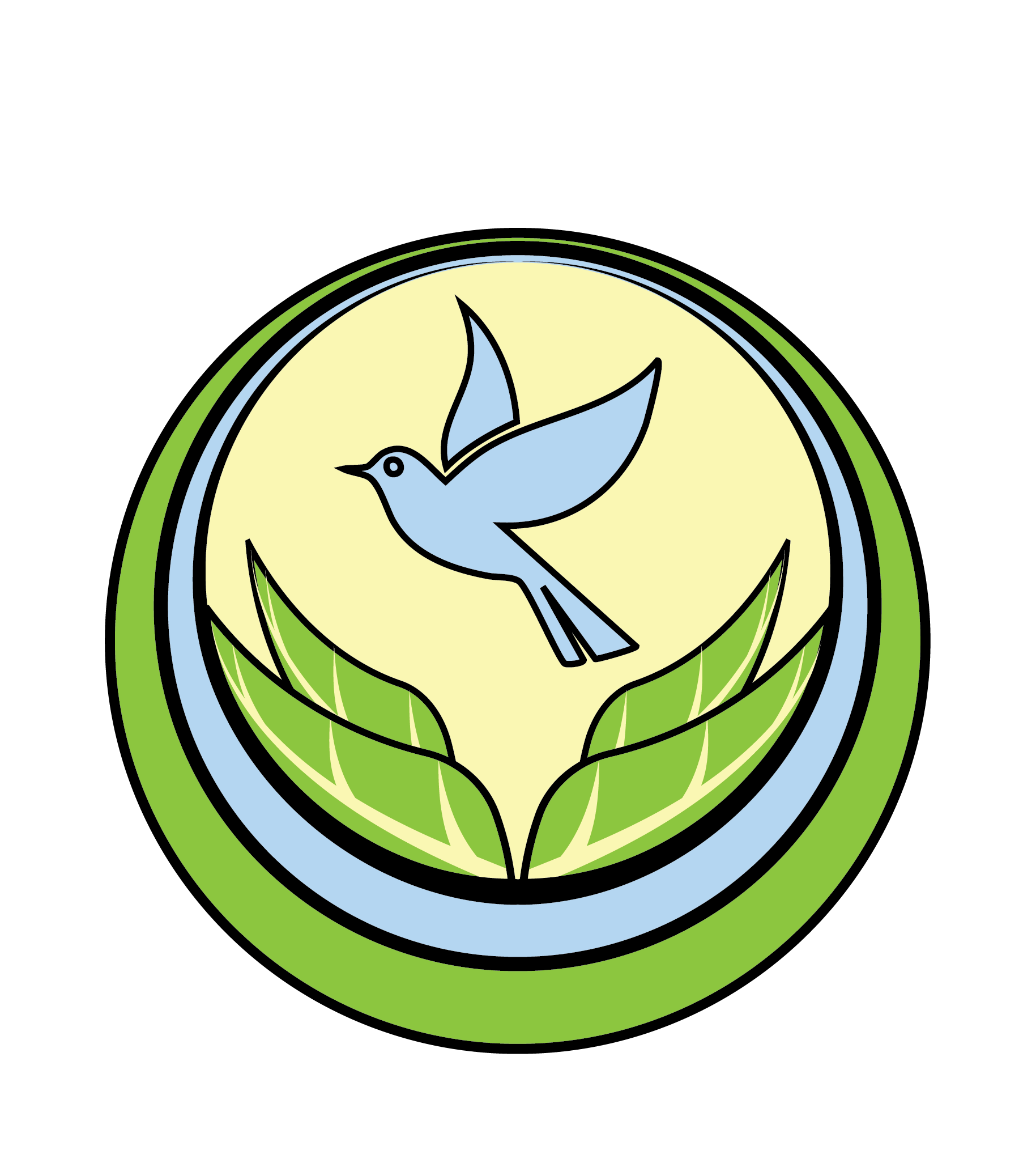 A logo for Canyon Nature Club featuring a blue bird with outstretched wings flying above green leaves, encircled by a white border with the words "CANYON NATURE CLUB".