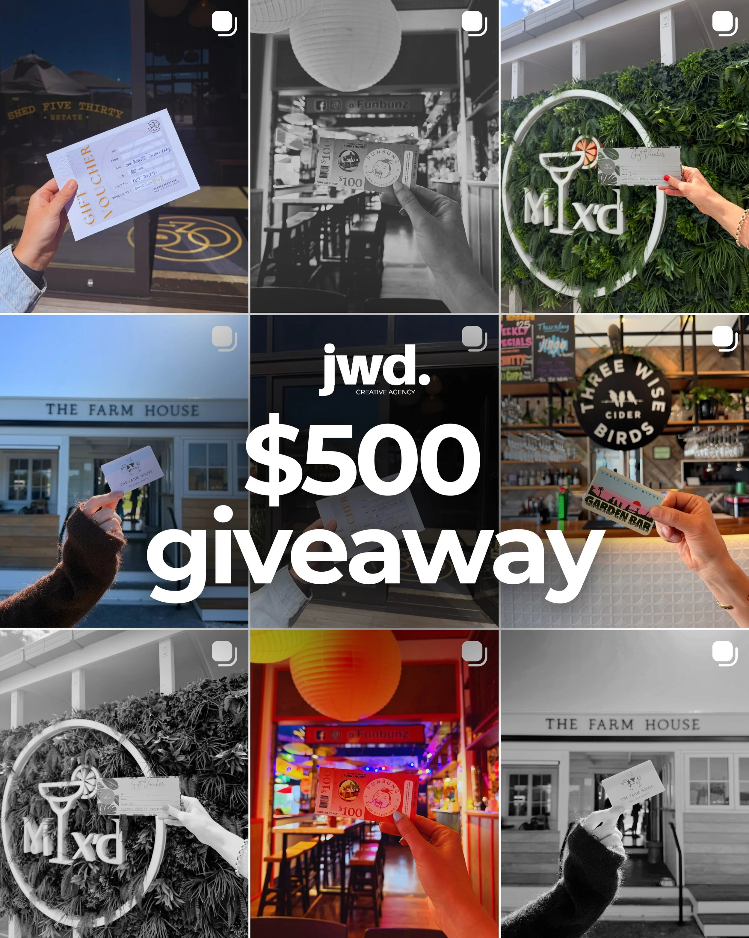 $500 LOCAL GIVEAWAY ✨

We&rsquo;re celebrating the JWD rebrand with our favourite Hawke&rsquo;s Bay spots! 🤎

Each of us has chosen a favourite local spot, with a $100 voucher to each up for grabs.
That&rsquo;s 5 winners + $500 worth of local goodne