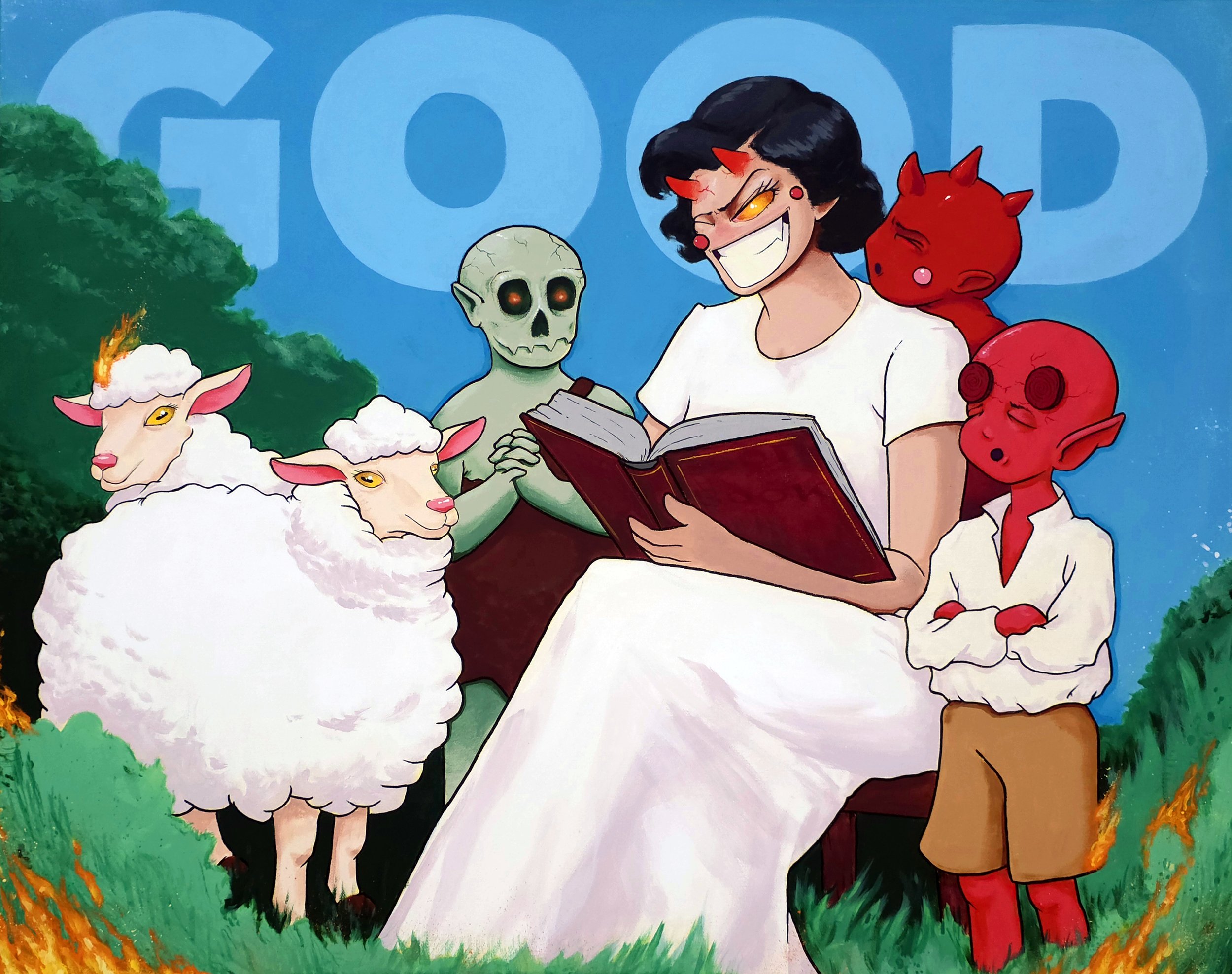 A Good Book
24x30" acrylic on canvas, 2025