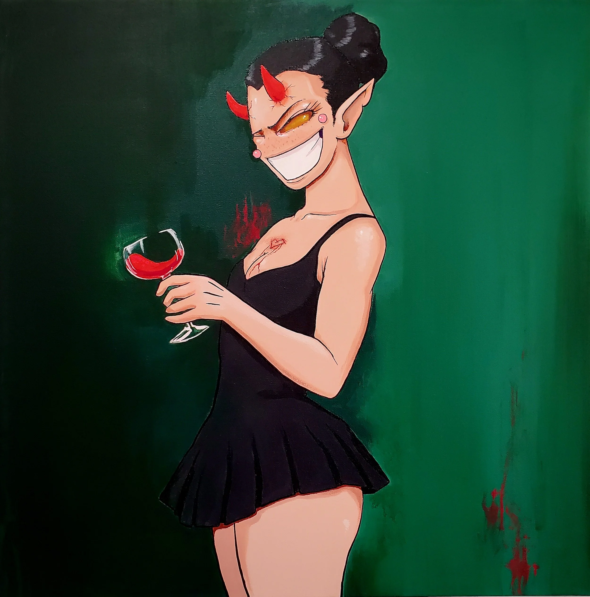 A Toast To Heartbreak
24x24" acrylic on canvas, 2025