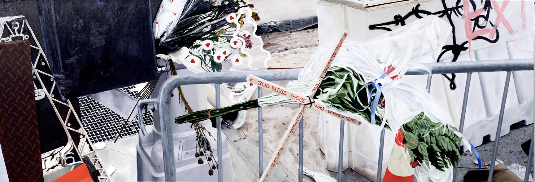 Barclay & Church - 12.01.01, Oil/Canvas, 72"x24", 2002