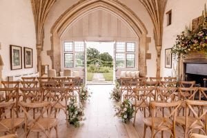wedding ceremony at historic wedding venue butley priory 