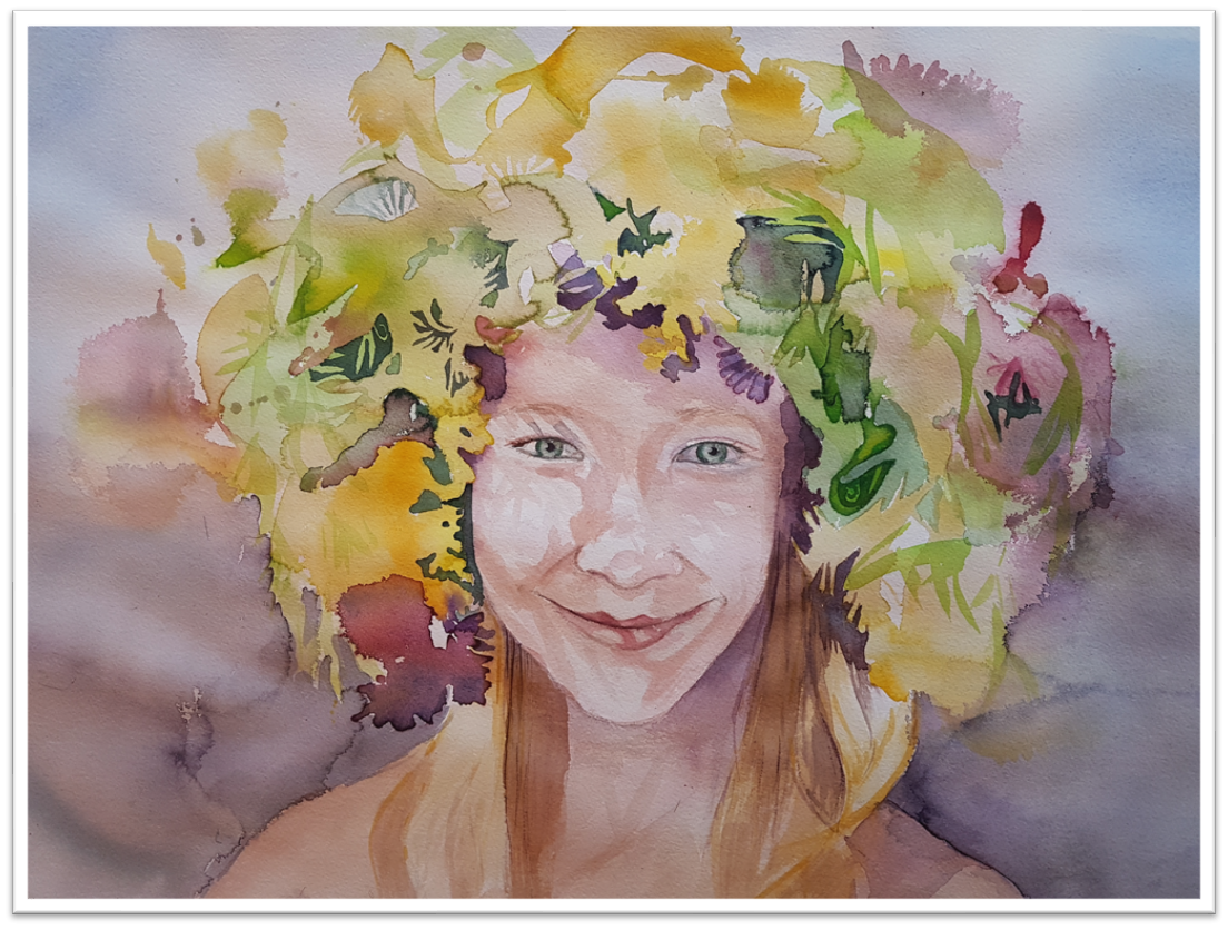 Kesä, akvarelli (2023), 56x74cm