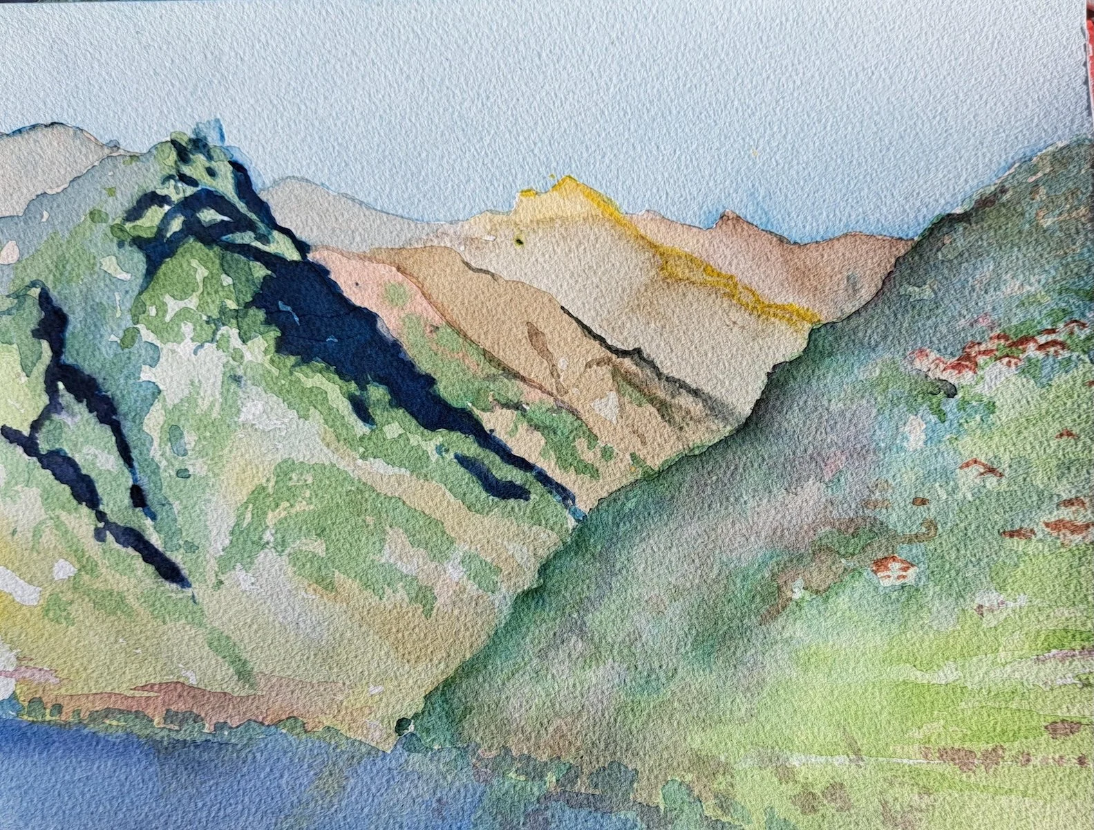 Vuoret nousevat merestä (2026), 26x30cm