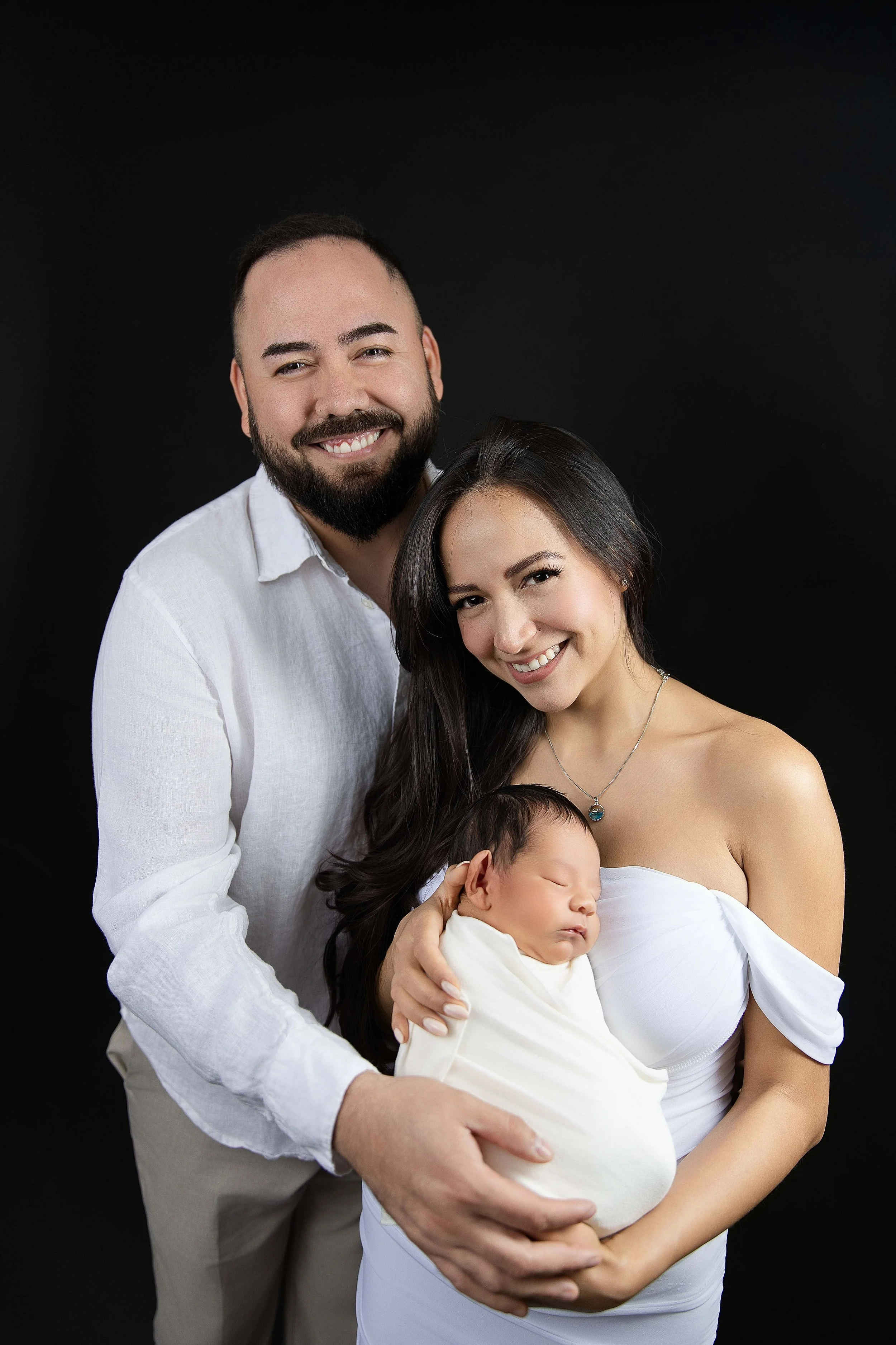 Family with newborn after palm desert maternity photographer session