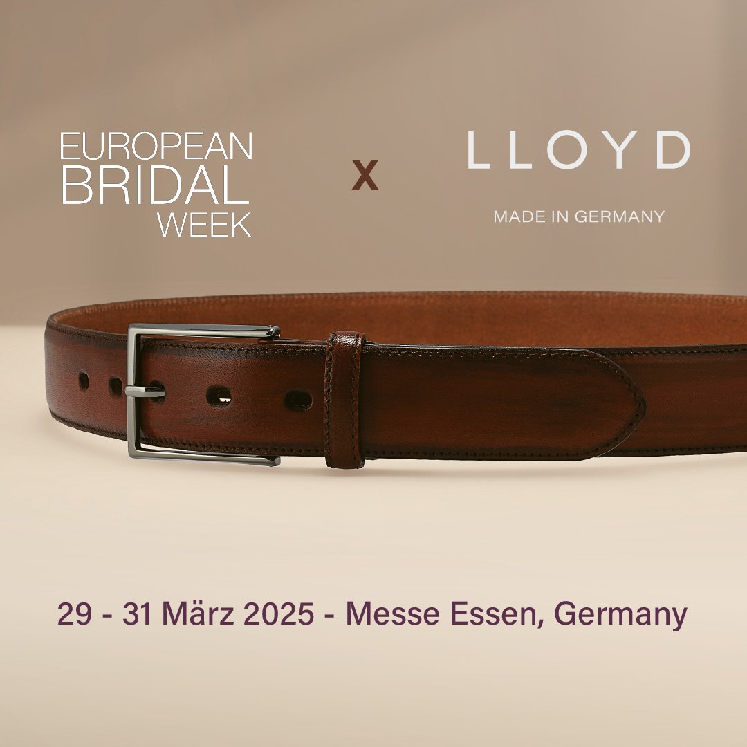 LLOYD BELTS auf der European Bridal Week 2025✨

Vom 29.&ndash;31. M&auml;rz 2025 sind wir auf der European Bridal Week in Essen und pr&auml;sentieren unsere aktuellen G&uuml;rtelkollektionen f&uuml;r stilvolle Hochzeits- und Anlassmode. Handwerk, hoc