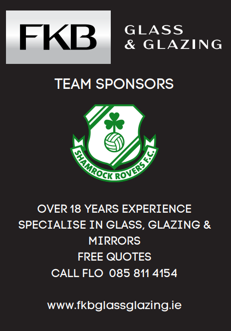 FKB Glass &amp; Glazing Team Sponsors of Shamrock Rovers