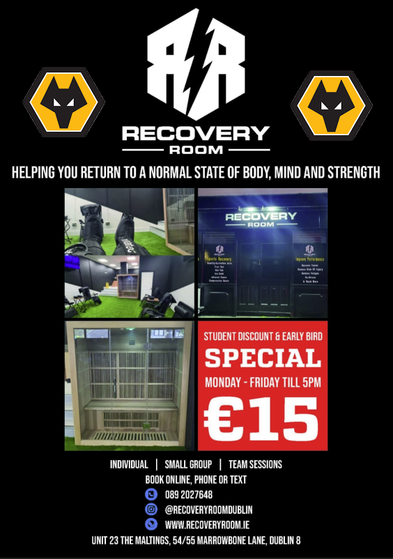RecoveryRoom.ie Team Sponsors of Wolves