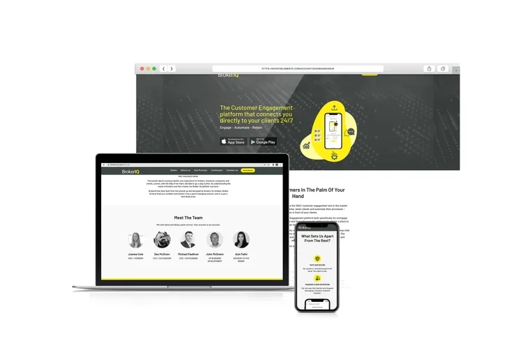Mockup website design for Broker