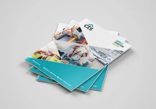 branded mockup brochure for a construction company