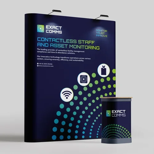 Professionally branded signage for Exact Comms