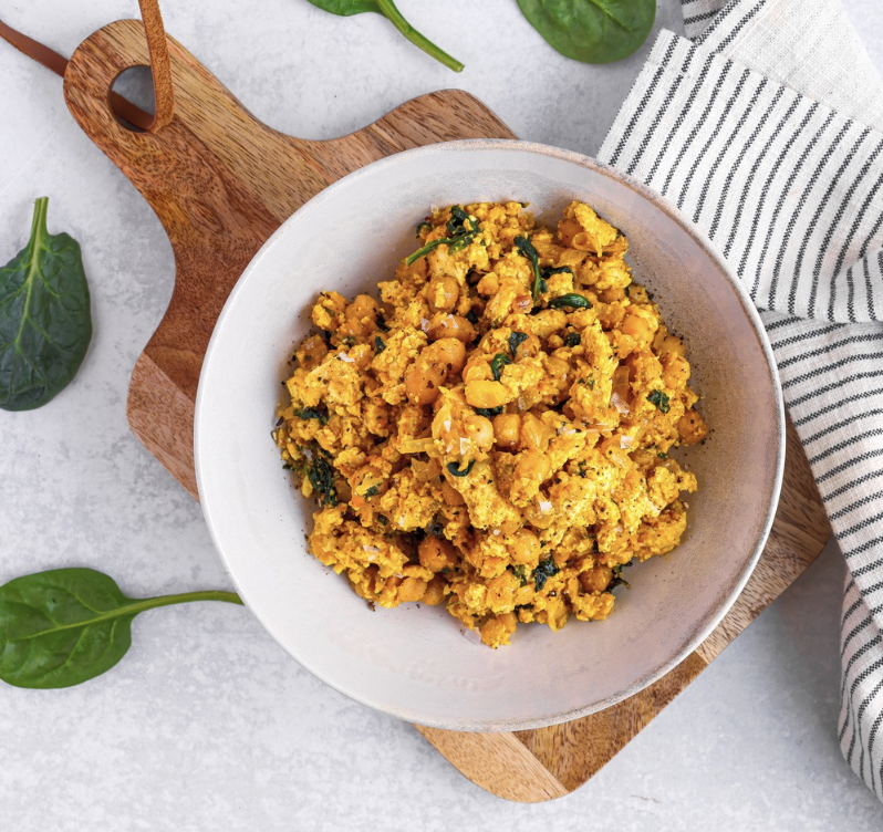Scrambled Tofu with Spinach &amp; Pesto