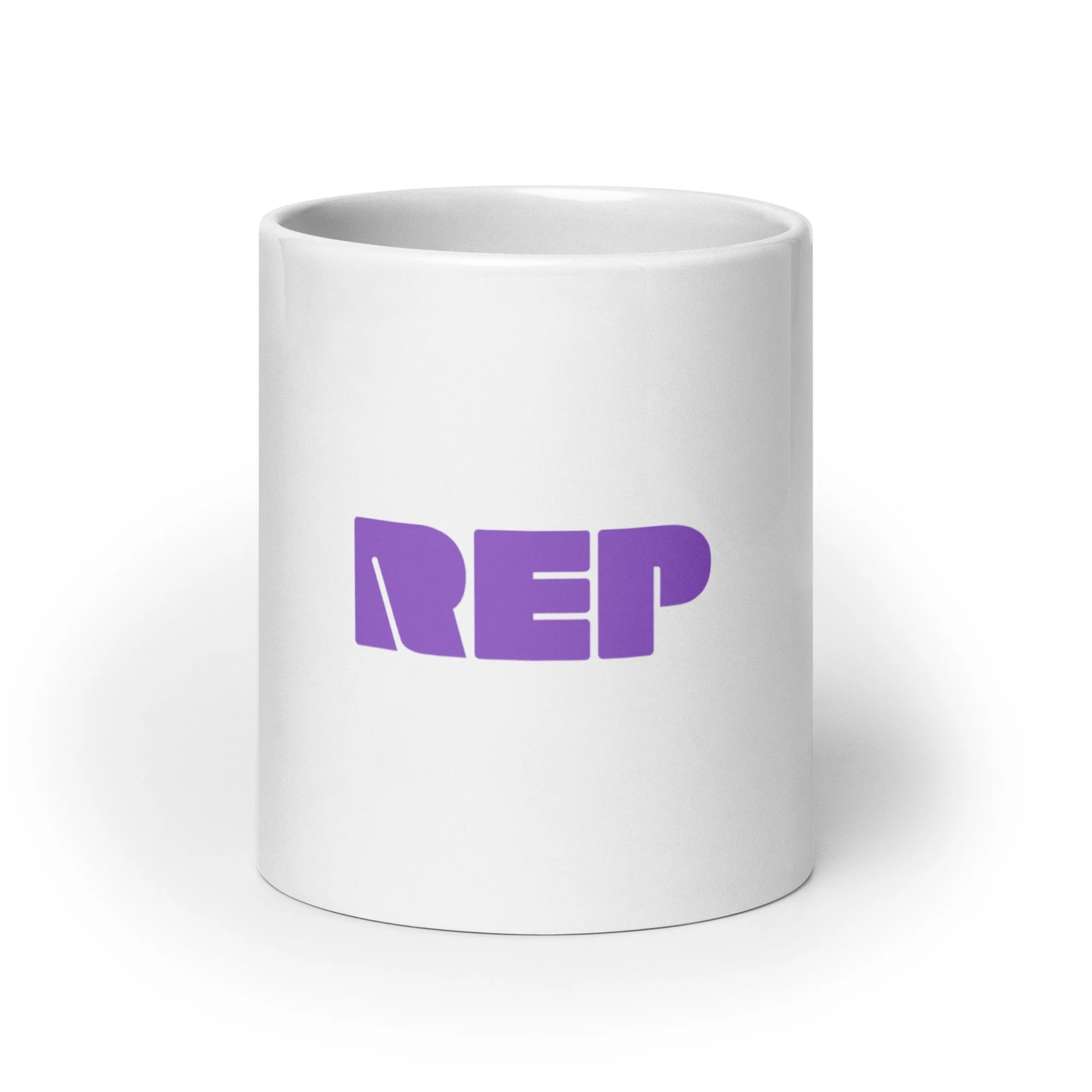 White glossy mug