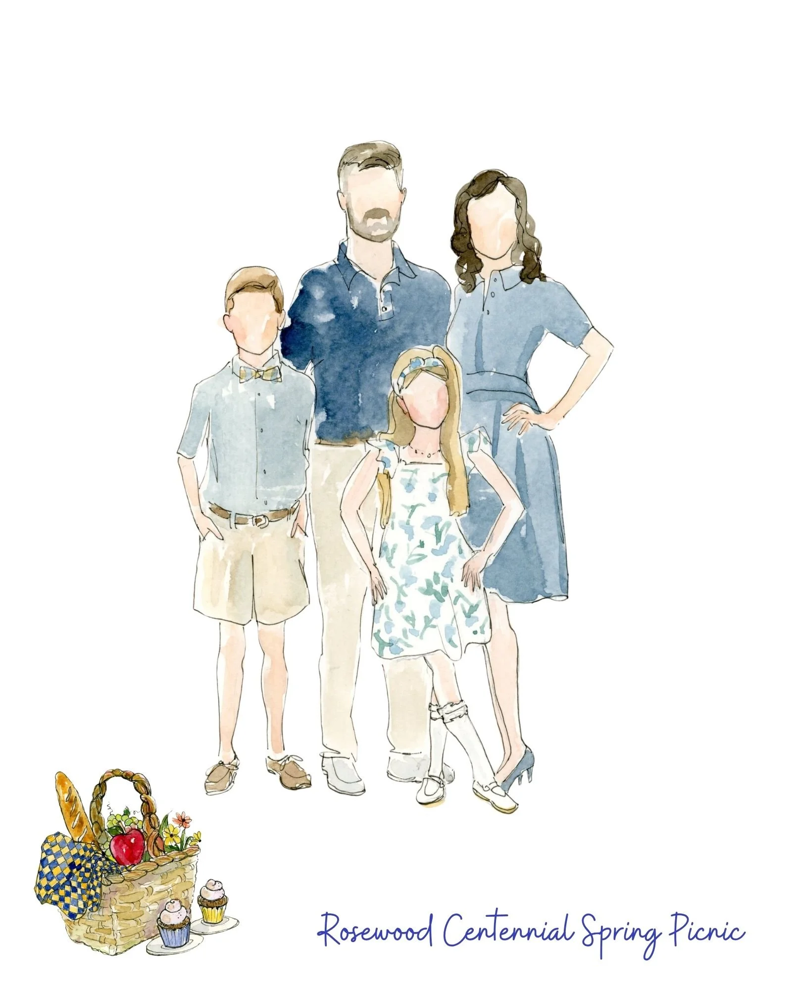 Pre-Order - Abstract Portrait for the Rosewood Spring Picnic