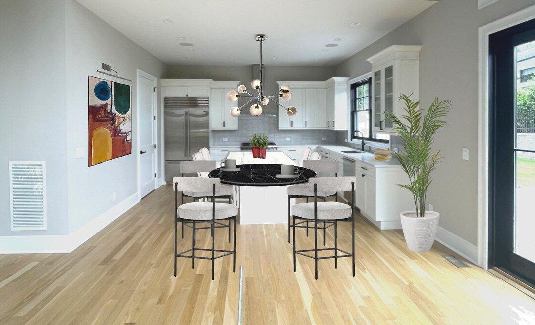 Renderings are like a sneak peek into the future&mdash;making it easy to visualize before any changes happen. Imagine an extended island with a modern twist&mdash;picture a sleek round stone top stealing the show. These contemporary add-ons not only 