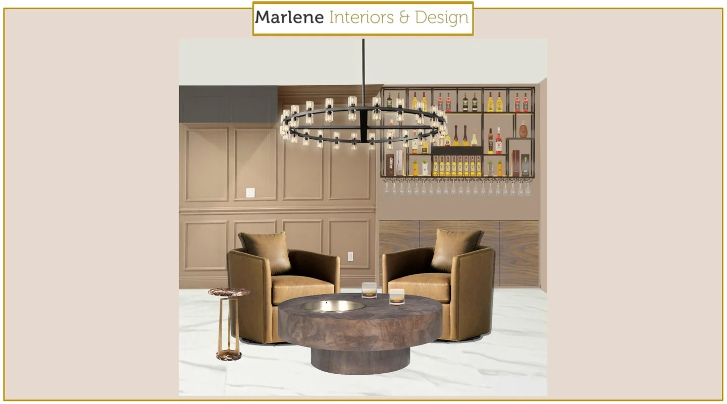 Construction is underway✨
This basement cigar bar is on its way to becoming a moody, masculine escape 🍸 Swipe to see the moodboards that bring this concept to life: warm woods and moody textures with the feel of a luxury lounge. Every piece creates