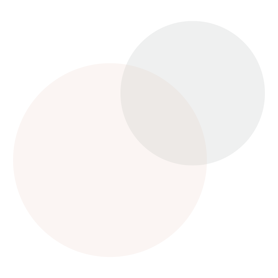 A Venn diagram with three overlapping circles in beige, dark green, and brown colors.