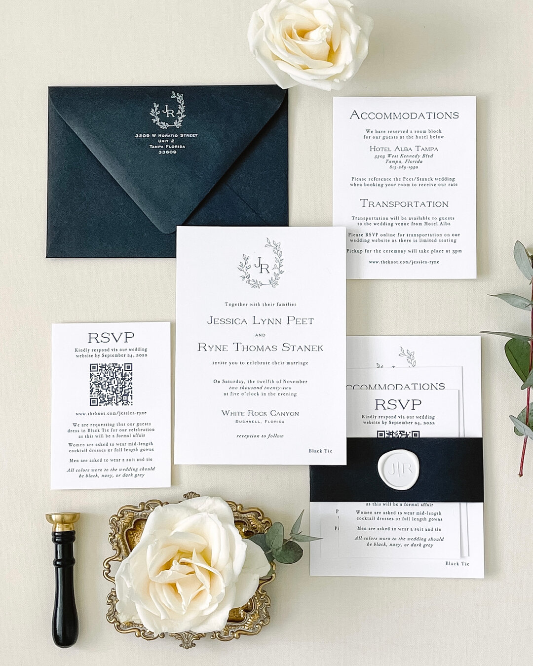 Jessica &amp; Ryne&rsquo;s wedding invitations were incredible, just like their celebration. We did a simple black and white letterpress wedding invitation with a beautiful monogram and it was so timeless. ❤️💌​​​​​​​​
​​​​​​​​
 #wedding #weddingday 