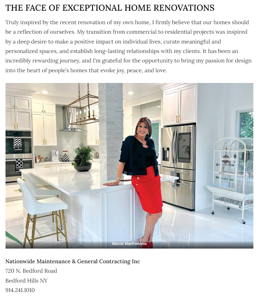 Westchester Magazine honors Marcie Manfredonia in Meet the 2024 Extraordinary Faces of Home edition