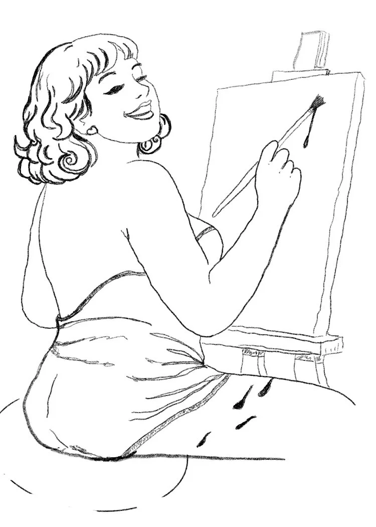 Single Custom Digital Pin Up Drawing