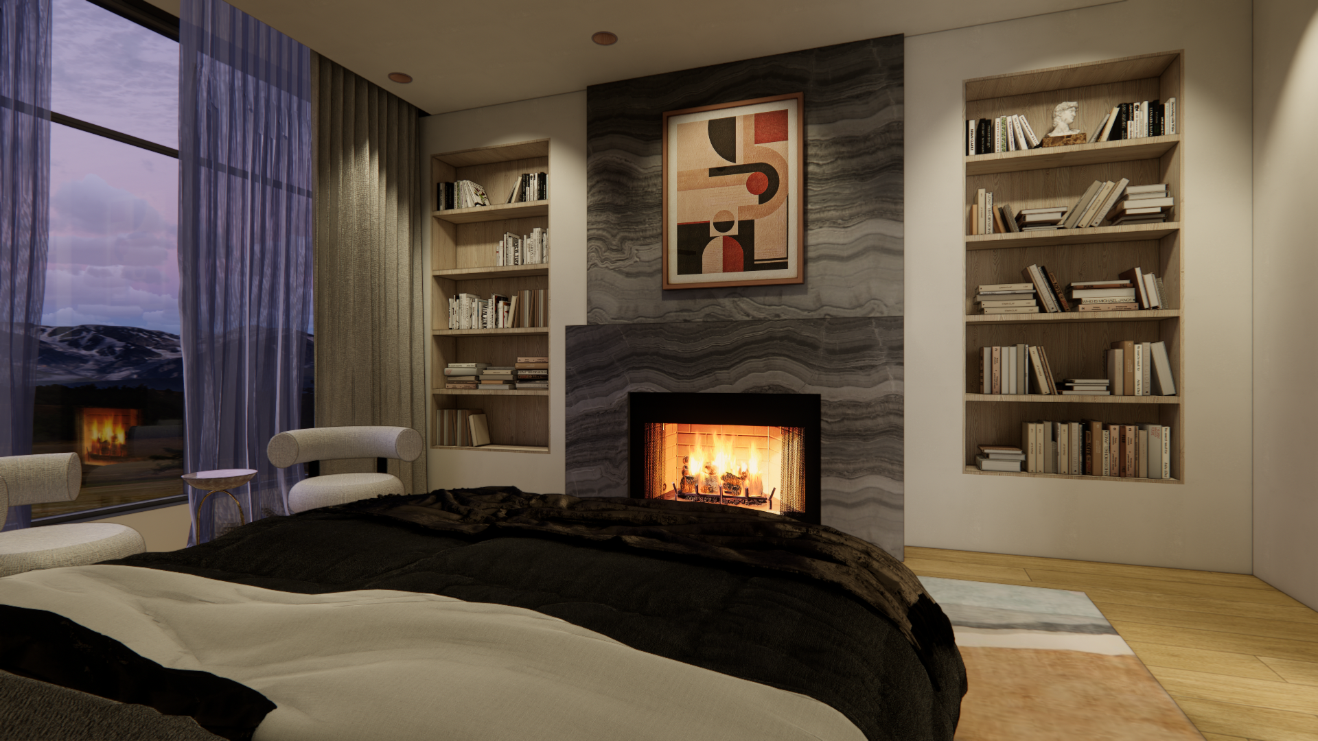 Primary Bedroom - Fireplace