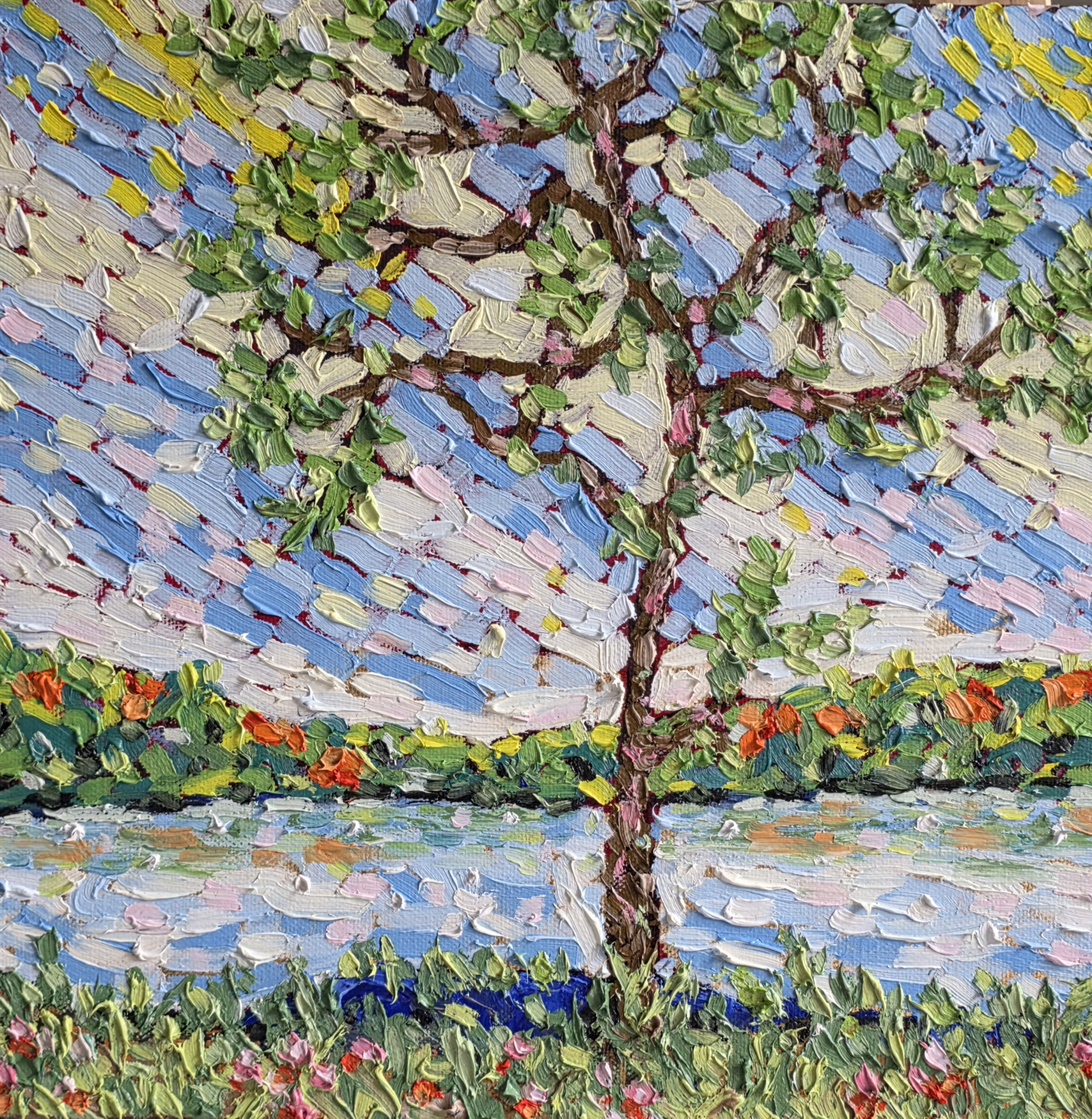 #9-12x12-Quiet Contemplation-Oil and Gold Leaf on Gallery Canvas