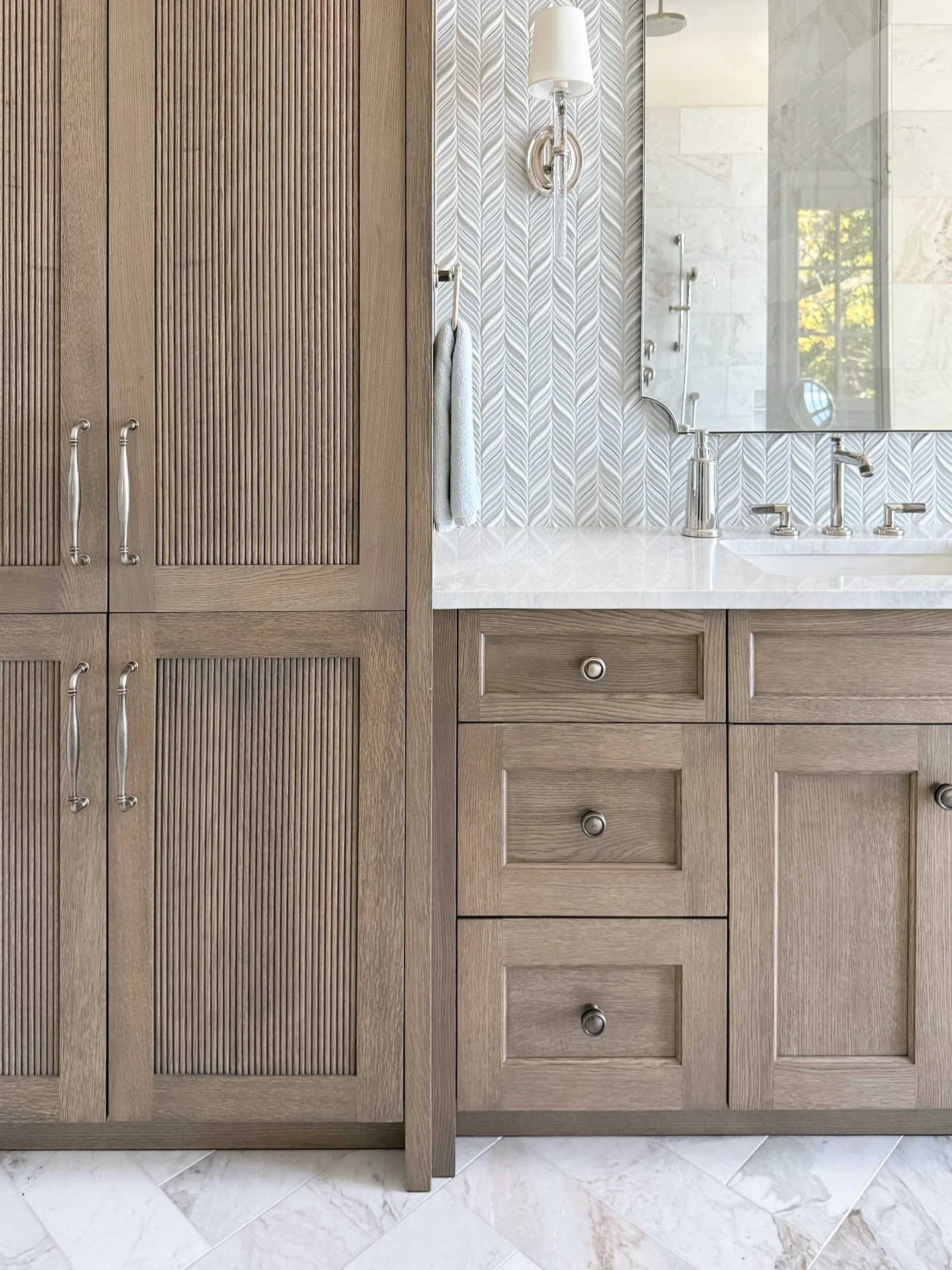 While we work on a clever project name for our historic lakefront estate project, here&rsquo;s a little sneak peak of the primary bathroom. Warm and inviting, bright and light, timeless and classic, all rolled into one amazing space. @steffanie_danby