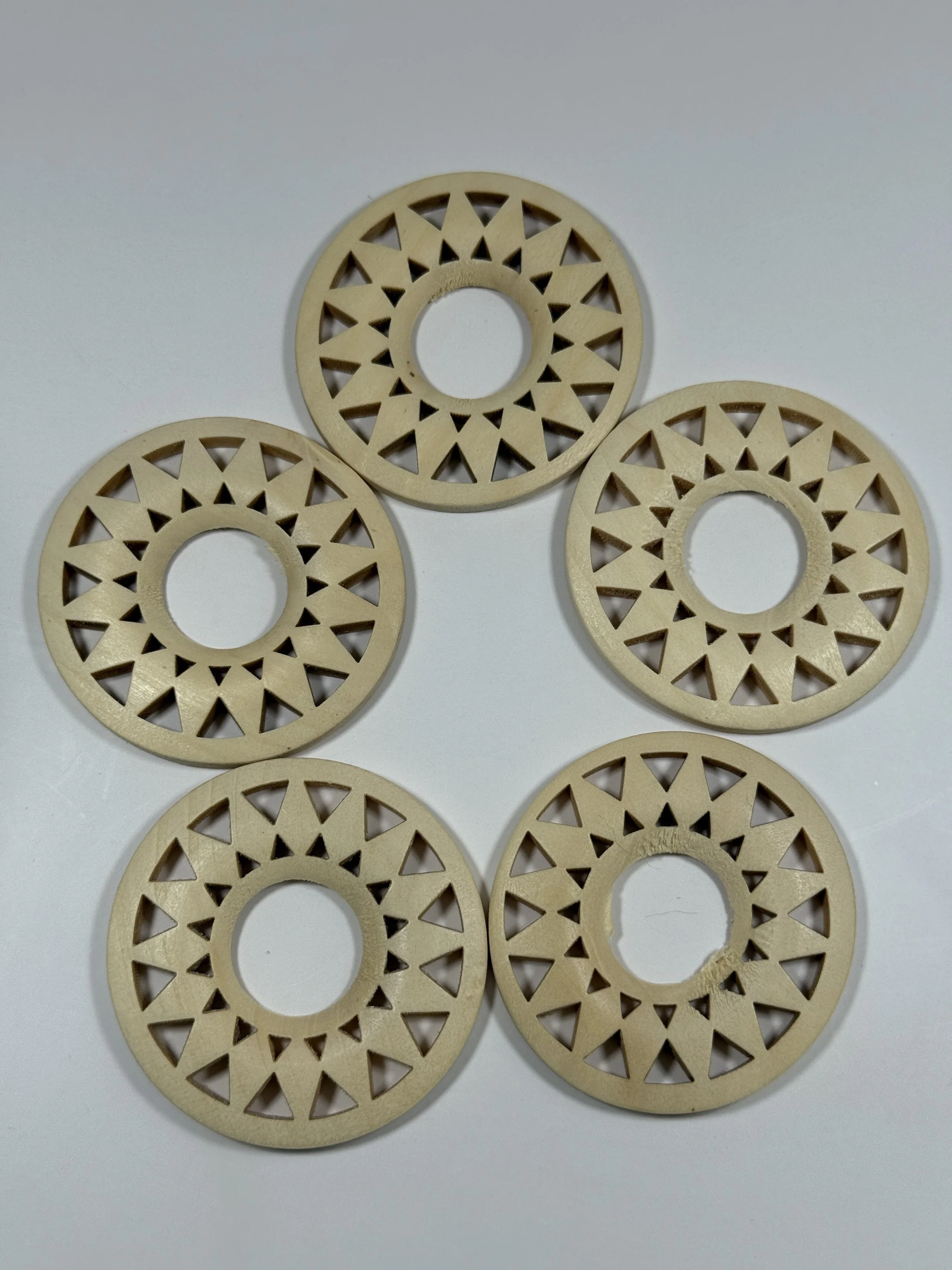 Geometric wooden sphere holder
