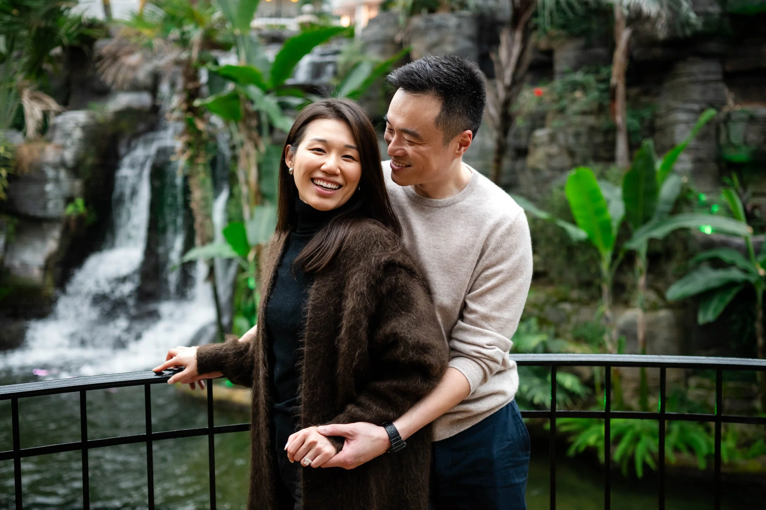 Holding hands engagement photography Nashville soft portrait engagement photo couple nashville TN Gaylord Opryland Resort & Convention Center