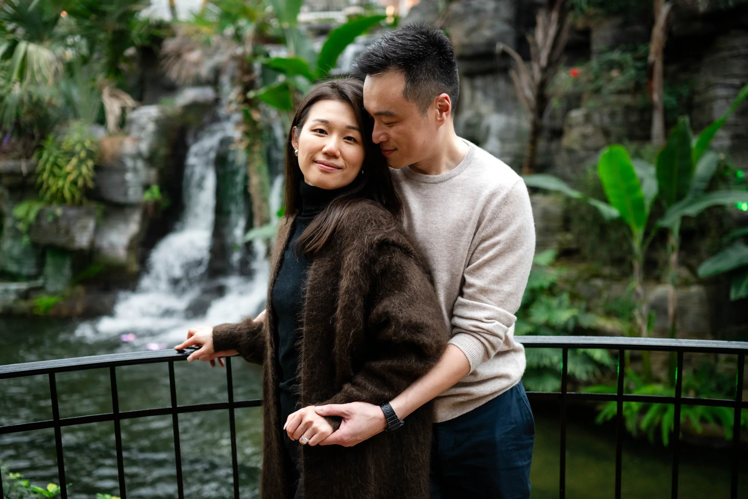 Holding hands engagement photography Nashville soft portrait engagement photo couple nashville TN Gaylord Opryland Resort & Convention Center