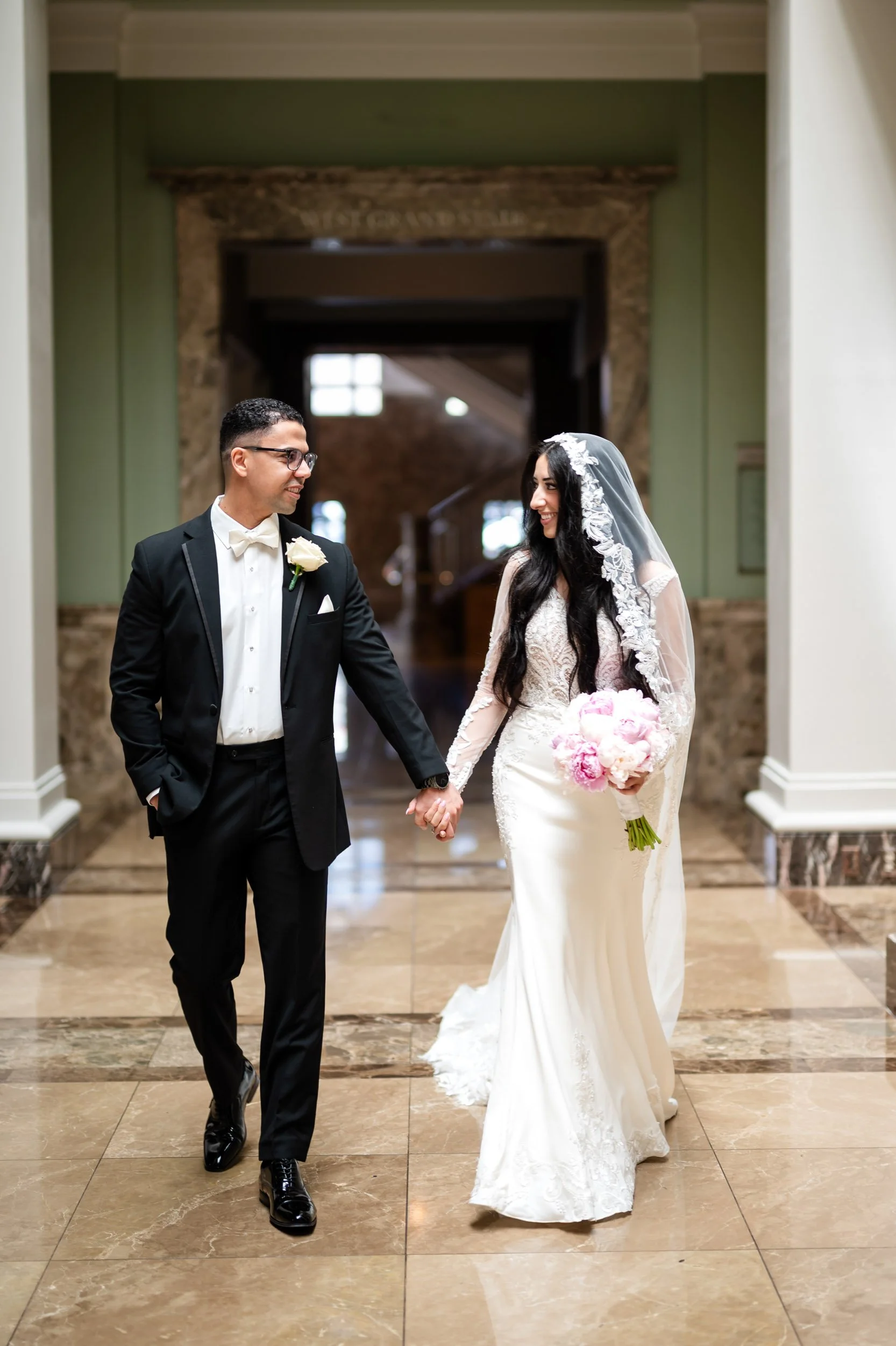 Natural Light Wedding Portrait Nashville Symphony Schermerhorn Symphony Center Wedding Photography