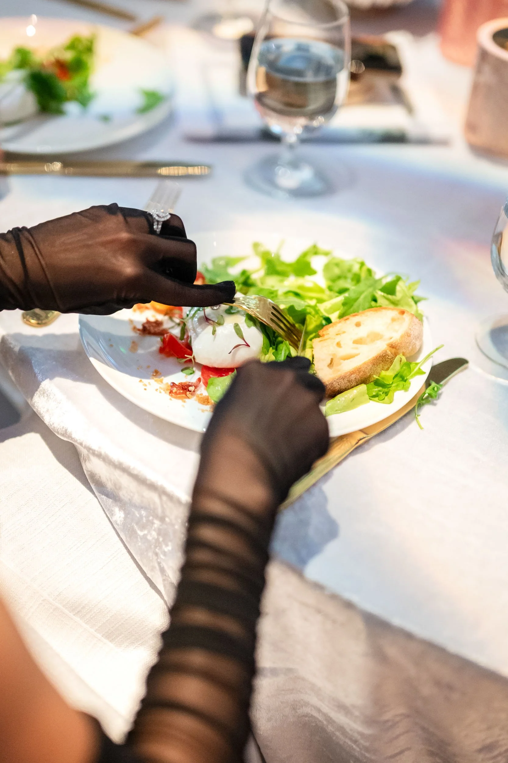 Reception Meal at Nashville Symphony Schermerhorn Symphony Center Wedding Photography