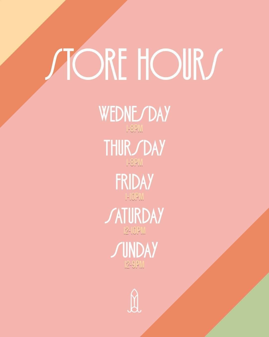 SUMMER HOURS! Excited to see you on your next visit 😍🌞⁠